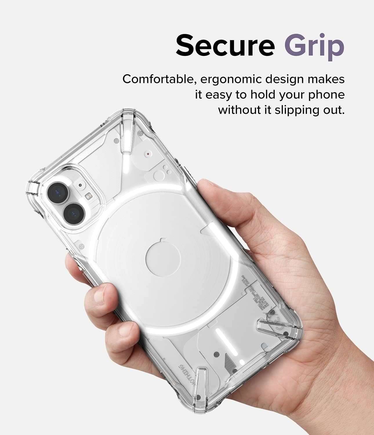 Ringke Fusion-X Compatible with Nothing Phone Cover (1), Transparent Anti-Scratch Hard Back Case with Shockproof Bumper Sturdy TPU - Clear
