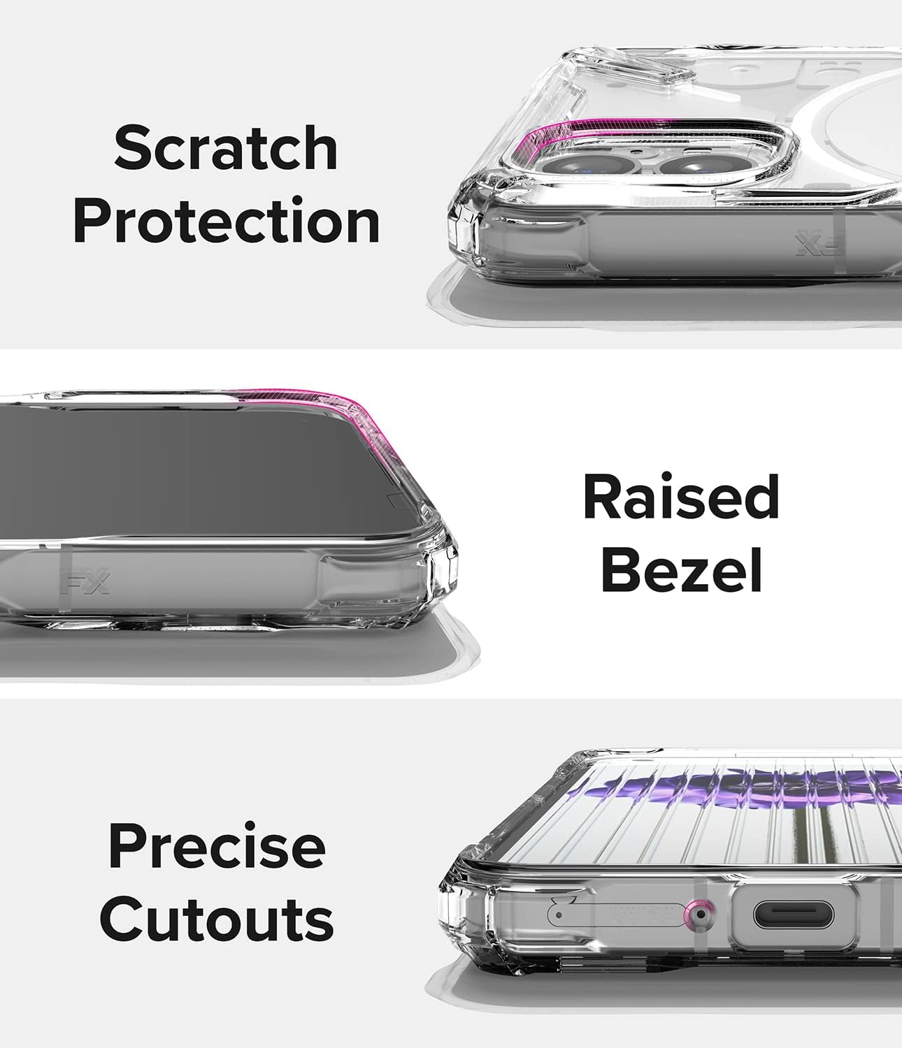 Ringke Fusion-X Compatible with Nothing Phone Cover (1), Transparent Anti-Scratch Hard Back Case with Shockproof Bumper Sturdy TPU - Clear