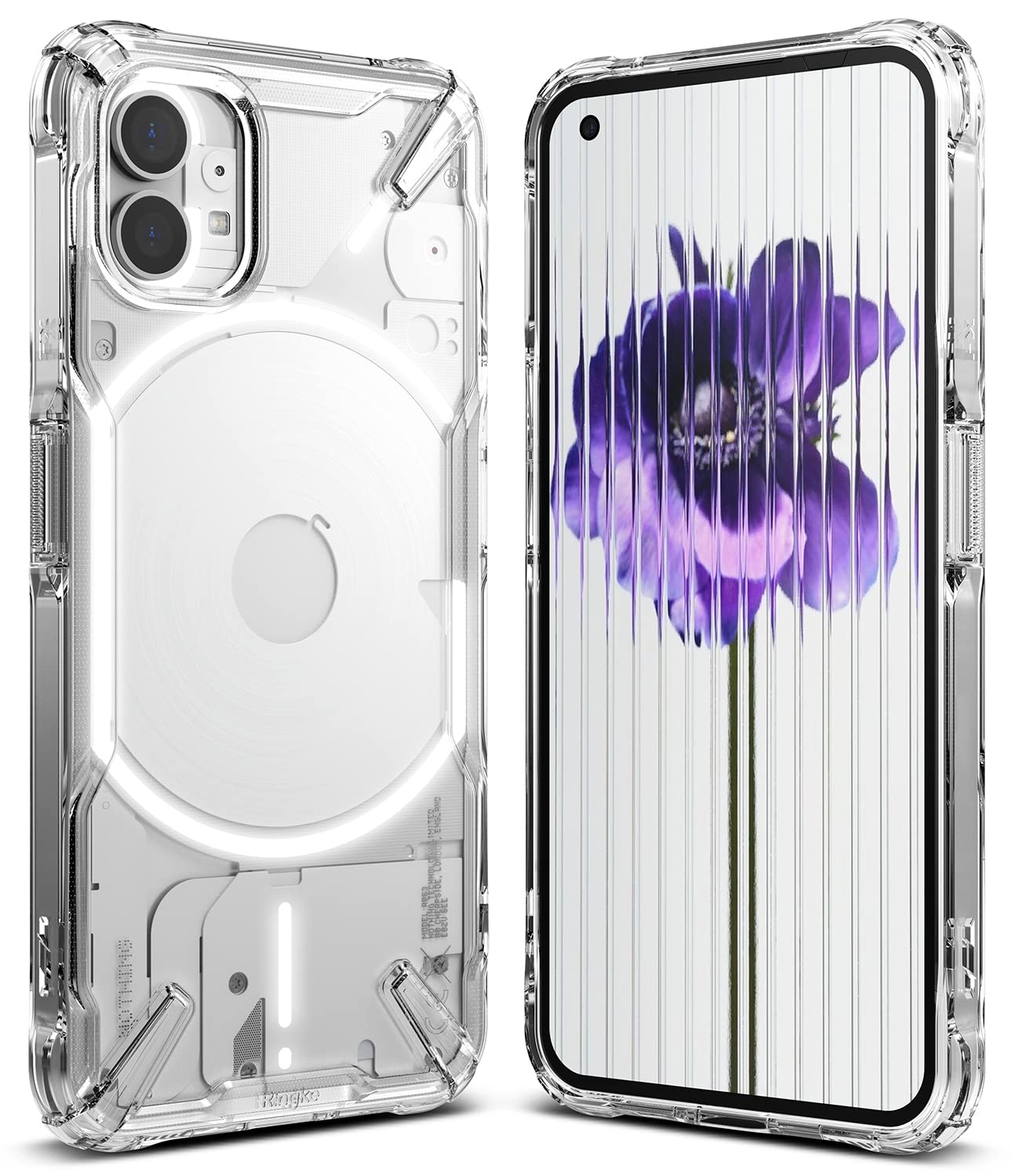 Ringke Fusion-X Compatible with Nothing Phone Cover (1), Transparent Anti-Scratch Hard Back Case with Shockproof Bumper Sturdy TPU - Clear