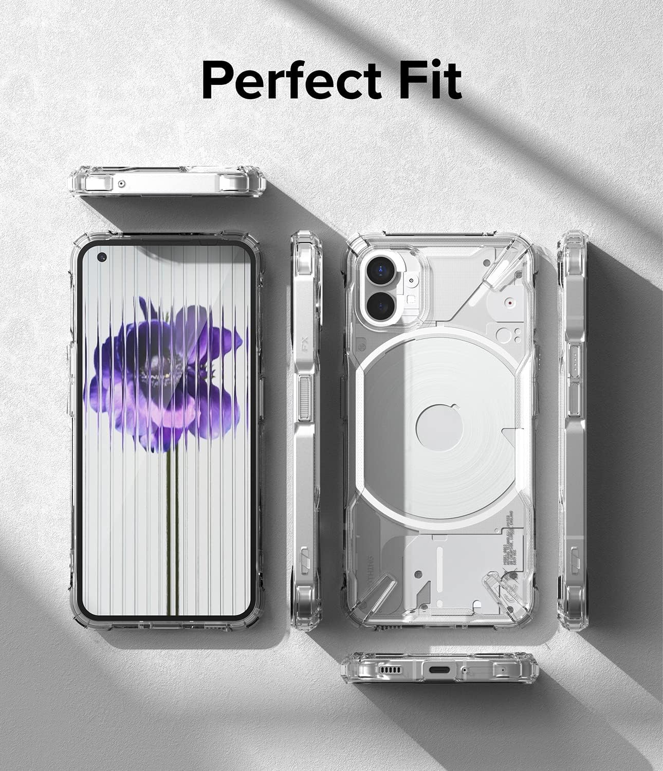 Ringke Fusion-X Compatible with Nothing Phone Cover (1), Transparent Anti-Scratch Hard Back Case with Shockproof Bumper Sturdy TPU - Clear