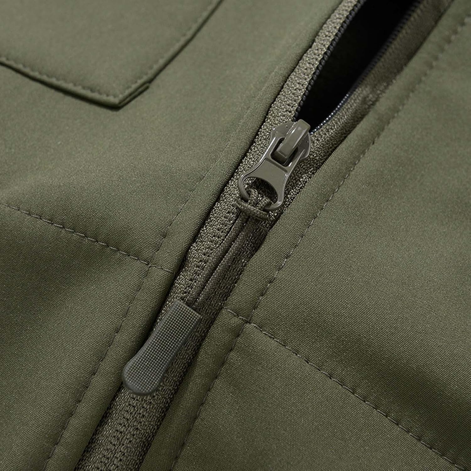 RUMAOZIA Men's Military Softshell Jacket Warm Fleece Windbreaker Zip Up Hooded Work Jacket Softshell Jacket Between Seasons Jacket for Work Fishing Hunting OR Army Green XXL