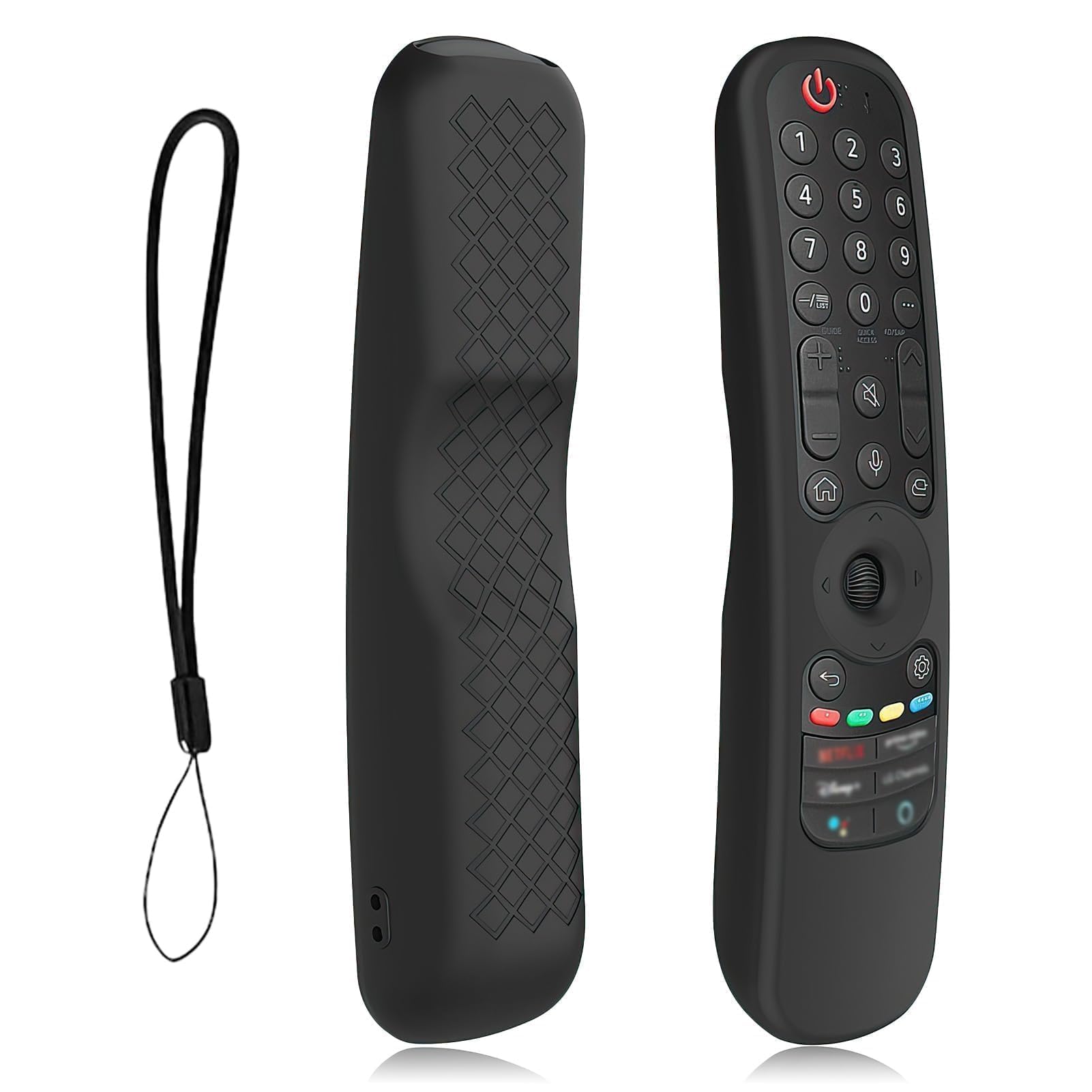 Silicone Case Compatible with LG Remote Control AN-MR21GA AN-MR21GC MR22GA MR22GN MR23GA MR24GA, Remote Control Protective Shell for LG, Remote Control Cover for LG Magic 2021/2022/2023/2024 Black