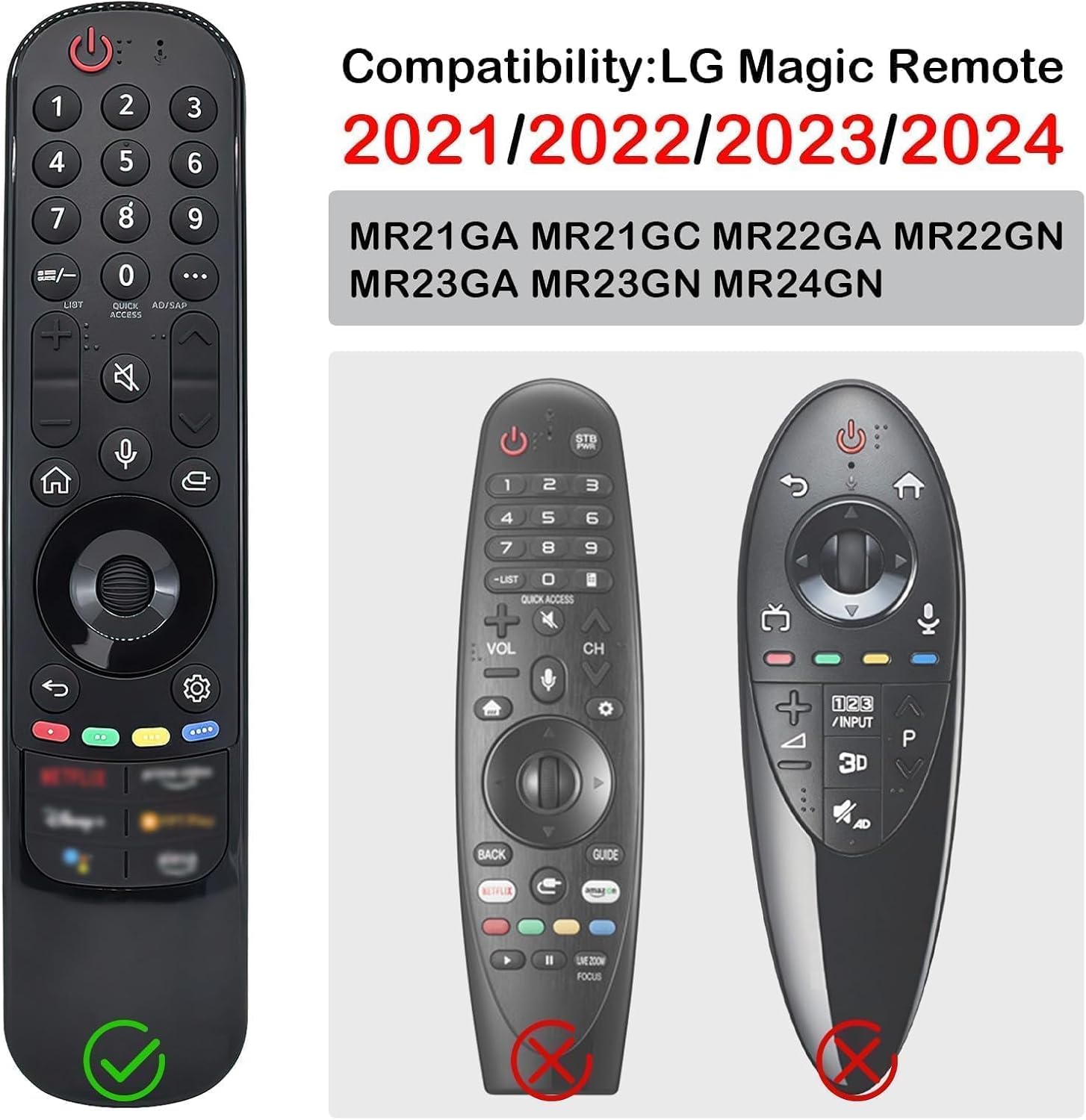 Silicone Case Compatible with LG Remote Control AN-MR21GA AN-MR21GC MR22GA MR22GN MR23GA MR24GA, Remote Control Protective Shell for LG, Remote Control Cover for LG Magic 2021/2022/2023/2024 Black