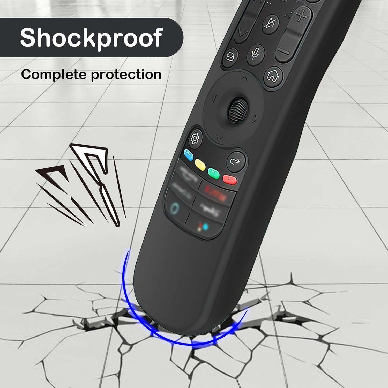 Silicone custody compatible with LG AN-MR21ga remote control AN-MR21GC MR22GA MR22GN MR23GA MR24ga, Remote Control Protective Shell, Remote control cover for LG Magic 2021/2022/2023/2024 Black