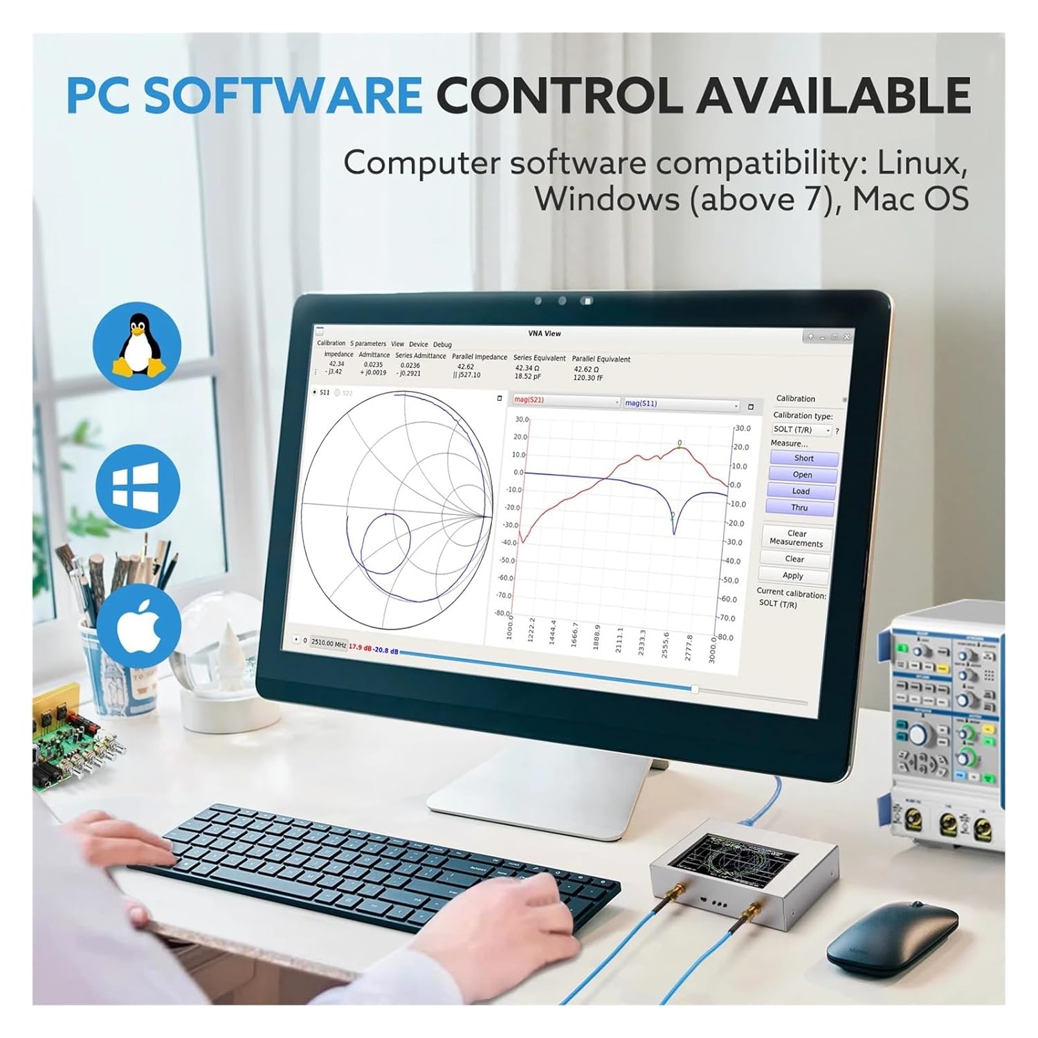 Spectrum Analyzer NanoVNA V2 Plus4 50KHz-4GHz 4 Inch TFT Shortwave Vector Network Analyzer HF VHF UHF 70-90dB with 3200mAh Battery