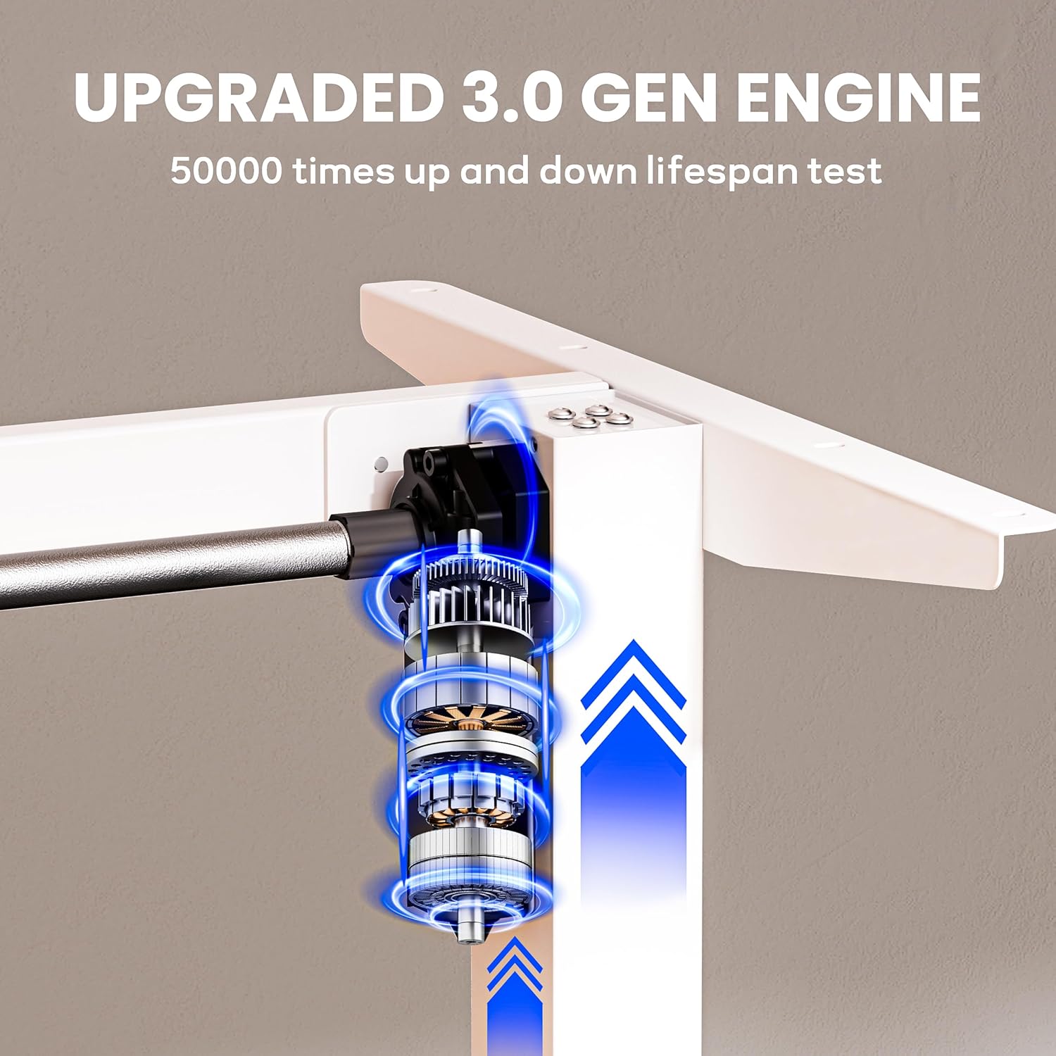 Standing Desk Frame for 37 to 77.5’’ Desktop, Electric Height Adjustable Desk Legs, 176 lbs Motorized Desk Legs Workstation Frame with Memory Presets, White Frame Only