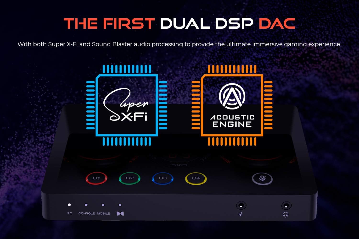 The 7.1 DAC and amp Creative Sound Blaster GC7 for game streaming, BATTLE and Scout Mode, GameVoice Mix, Dolby Audio compatible with PC, PS4/PS5, Nintendo Switch Standard