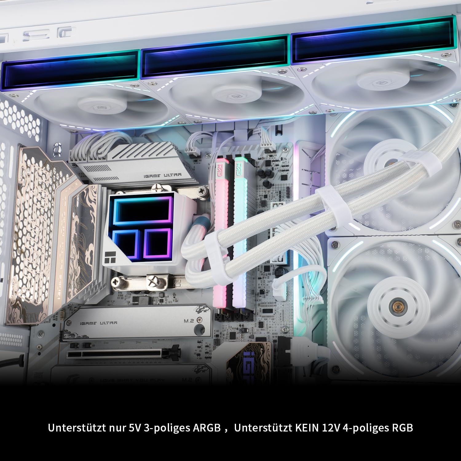 Thermalright Frozen Infinity 360 WHITE CPU Liquid Cooler, Triple PWM Fan with 2000 RPM, Aio CPU Cooling, for AM4/AM5 and Intel LGA115X/2011/1700/1851, Infinity Mirror