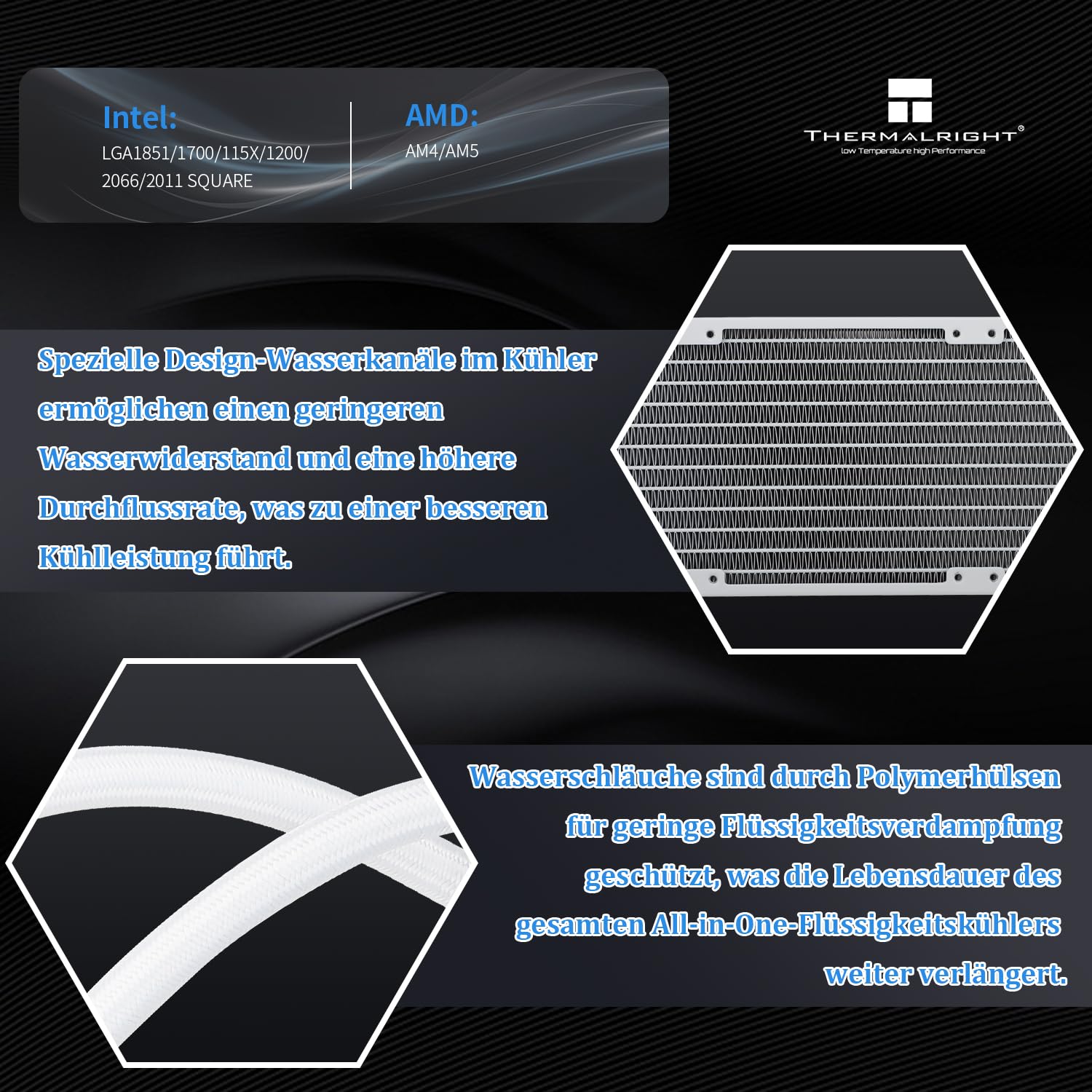 Thermalright Frozen Infinity 360 WHITE CPU Liquid Cooler, Triple PWM Fan with 2000 RPM, Aio CPU Cooling, for AM4/AM5 and Intel LGA115X/2011/1700/1851, Infinity Mirror