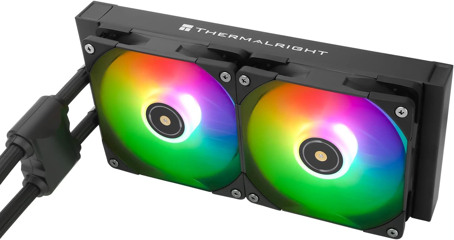 Thermalright Frozen Notte 240 BLACK ARGB Water Cooling CPU Cooler, 240 Black, Dual PWM Fan, S-FDB V2 Bearings, Suitable for AM/AM4 AM5, Intel LGA 1700/1150/1151/1200/2011