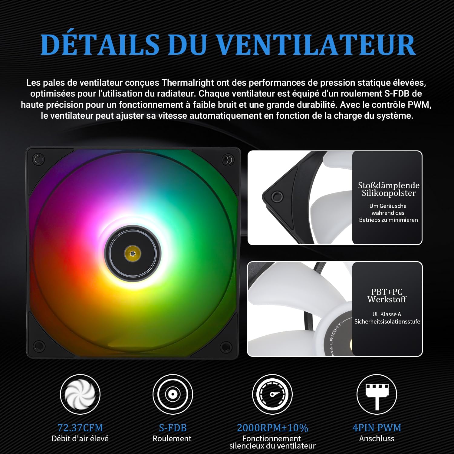 Thermalright Frozen Notte 240 BLACK ARGB Water Cooling CPU Cooler, 240 Black, Dual PWM Fan, S-FDB V2 Bearings, Suitable for AM/AM4 AM5, Intel LGA 1700/1150/1151/1200/2011
