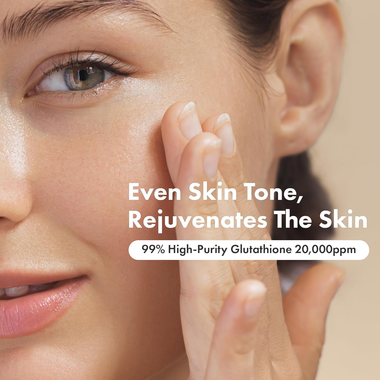 TOSOWOONG Glutathione Serum with 20,000ppm Glutathione, Niacinamide and Hyaluronic Acid, For Glowing and Elastic Skin, Korean Skin Care, 30ml