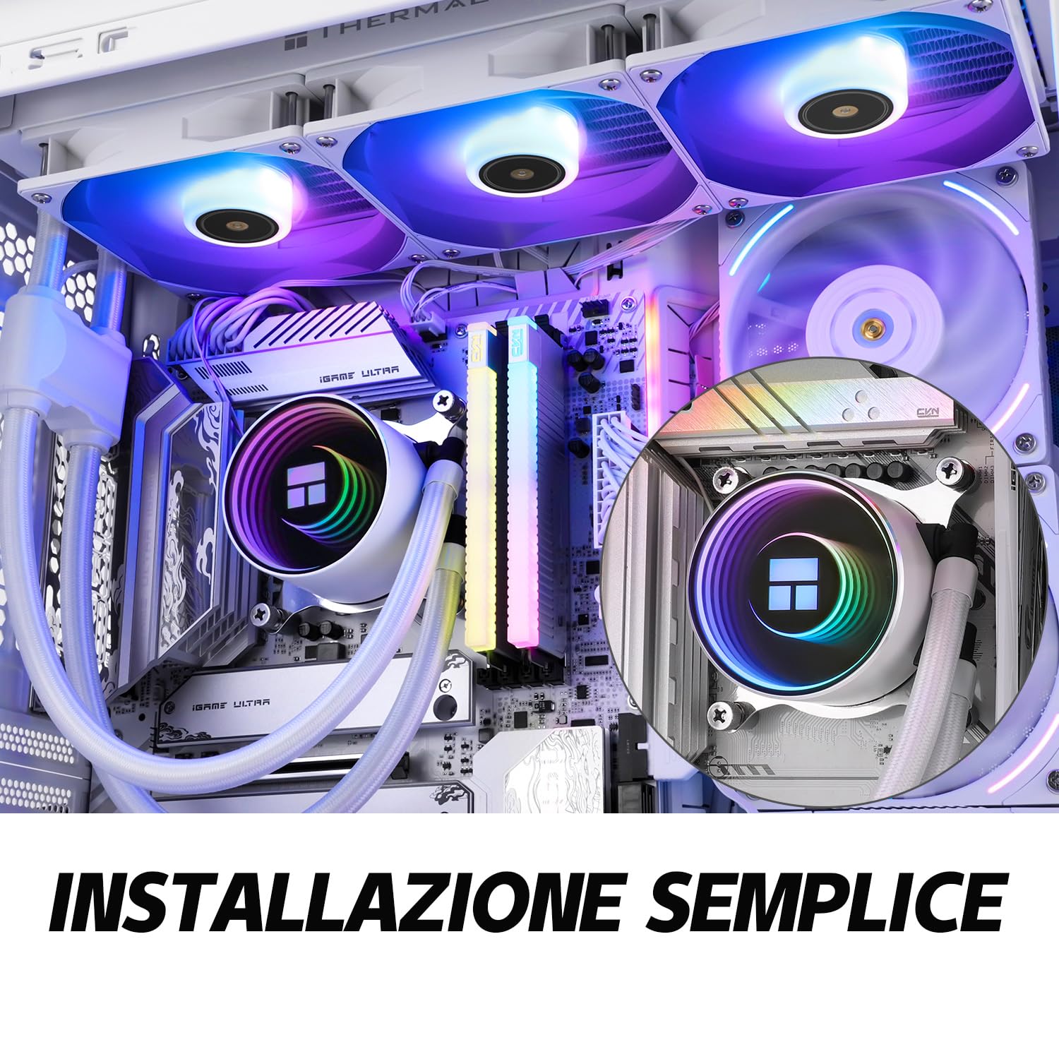 TR Frozen Notte 360 WHITE ARGB Water Processor Cooler,White 360 Processor Cooler Specifications,Dual PWM Fans,S-FDB V2 Bearings,Suitable for AMD/AM4 360MM WHITE-360MM