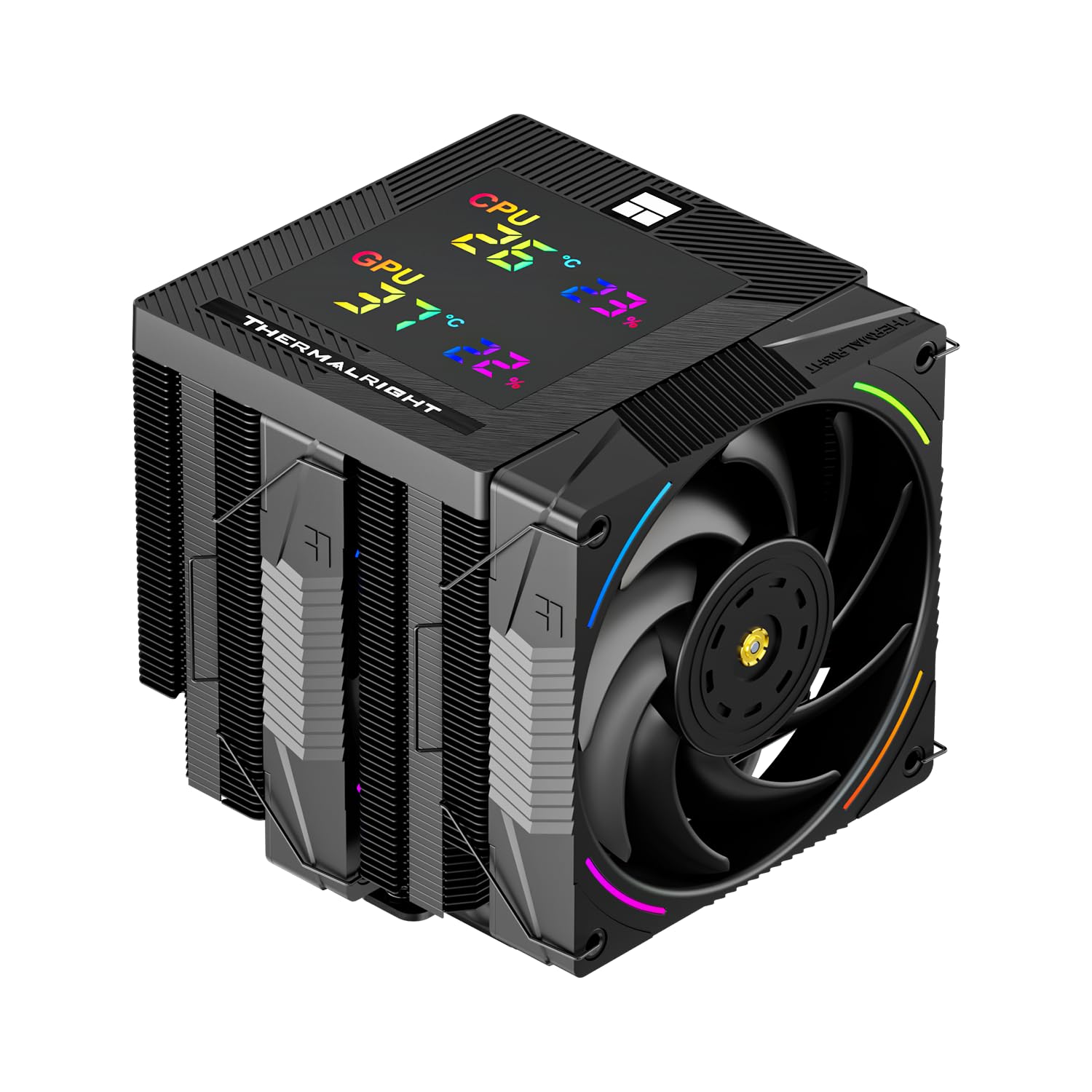 TR Phantom Spirit 120 Digital EVO CPU Cooler, Digital Screen Top Cover, 7×6mm Heat Pipes CPU Air Cooler, Computer Cooling for AM4 / AM5 / Intel Lga1851/1700/1150/1151/1200/2011 PS120 D EVO