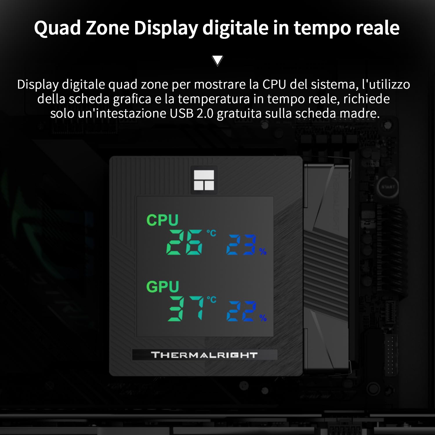 TR Phantom Spirit 120 Digital EVO CPU Cooler, Digital Screen Top Cover, 7×6mm Heat Pipes CPU Air Cooler, Computer Cooling for AM4 / AM5 / Intel Lga1851/1700/1150/1151/1200/2011 PS120 D EVO