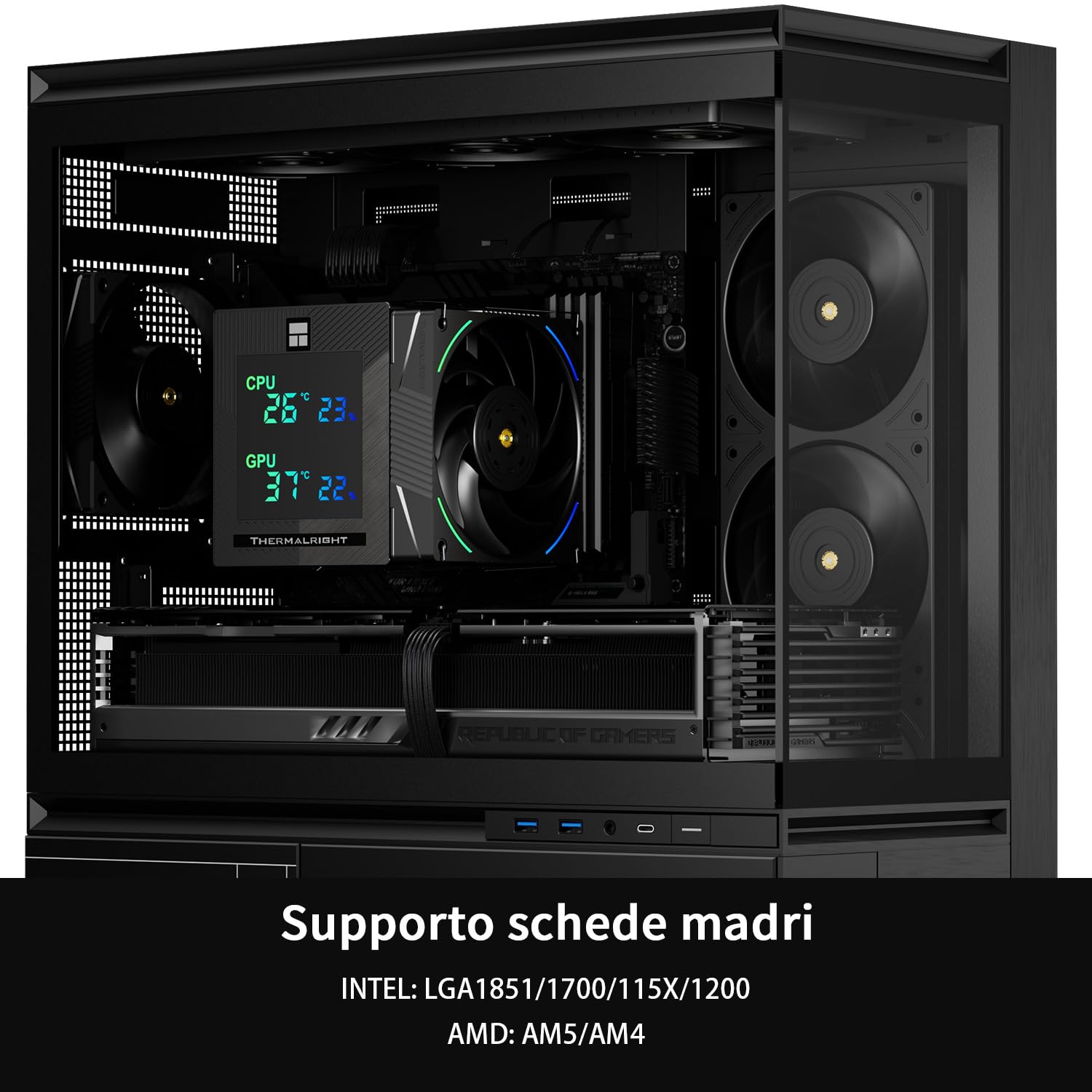 TR Phantom Spirit 120 Digital EVO CPU Cooler, Digital Screen Top Cover, 7×6mm Heat Pipes CPU Air Cooler, Computer Cooling for AM4 / AM5 / Intel Lga1851/1700/1150/1151/1200/2011 PS120 D EVO