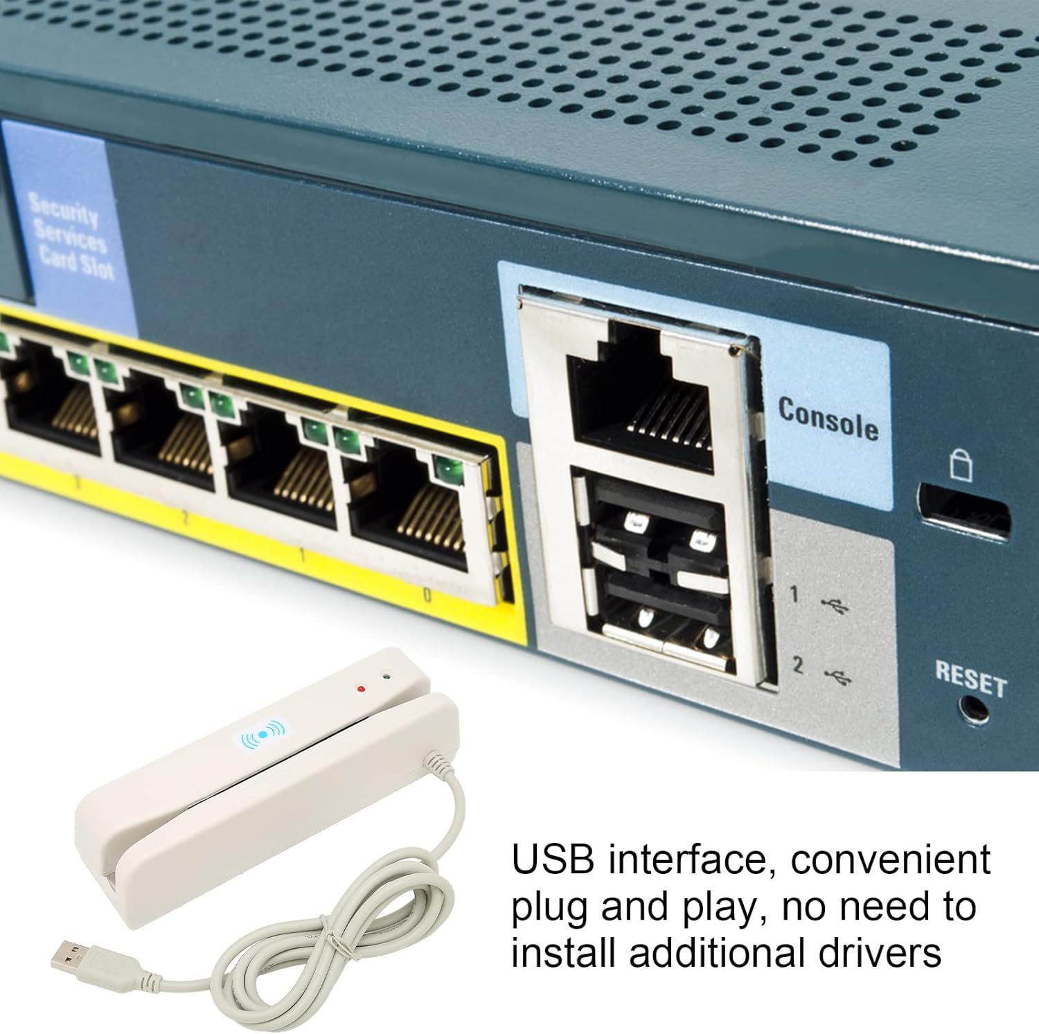 Tyenaza MSR-400 Card Swiper, Lightweight USB Interface 2-Way Swipe Convenient Practical Reader for Banking System