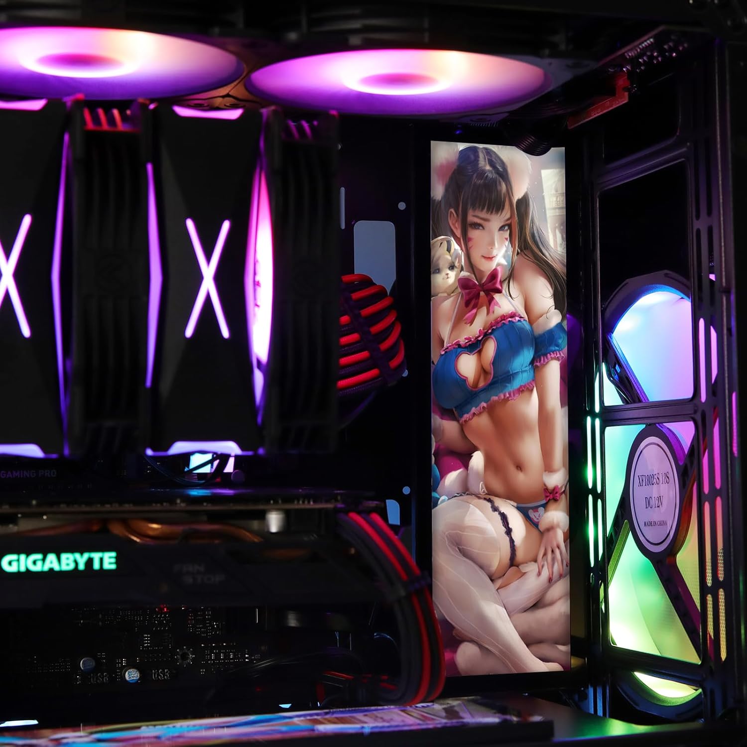 Vetroo Display Board w/LED Lights for Computer PC Case Decor Full HD 2K Multi-Mode Function 9.8" x 3.1" (Vertical, A6) A A6