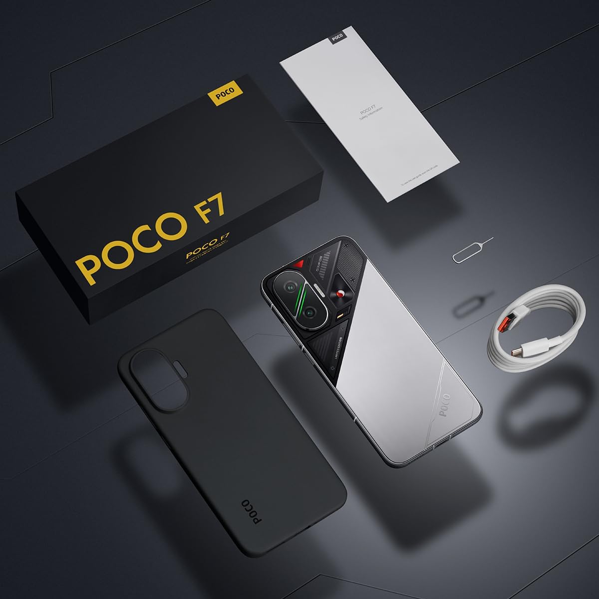 XIAOMI POCO F7 - 12 + 256 GB Smartphone, 50 MP Sony Camera with OIS, 6.83" AMOLED Screen 1.5 K at 120 Hz, Snapdragon 8s Gen 4, Hypercharge 90 W, Charger Not Included, Silver