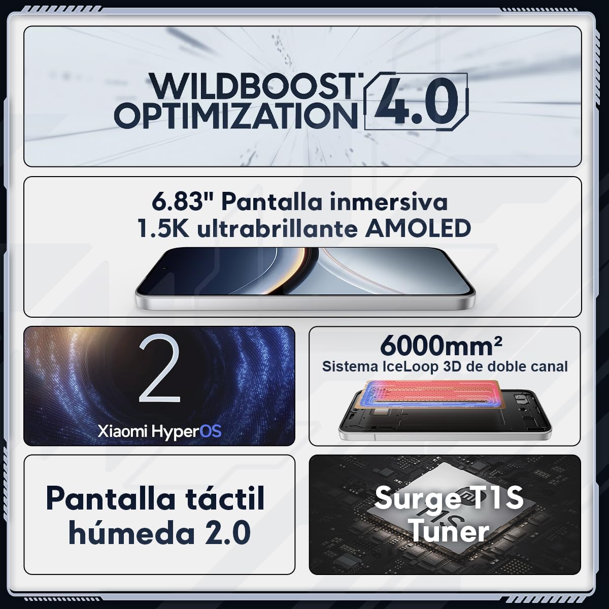 XIAOMI POCO F7 - 12 + 256 GB Smartphone, 50 MP Sony Camera with OIS, 6.83" AMOLED Screen 1.5 K at 120 Hz, Snapdragon 8s Gen 4, Hypercharge 90 W, Charger Not Included, Silver