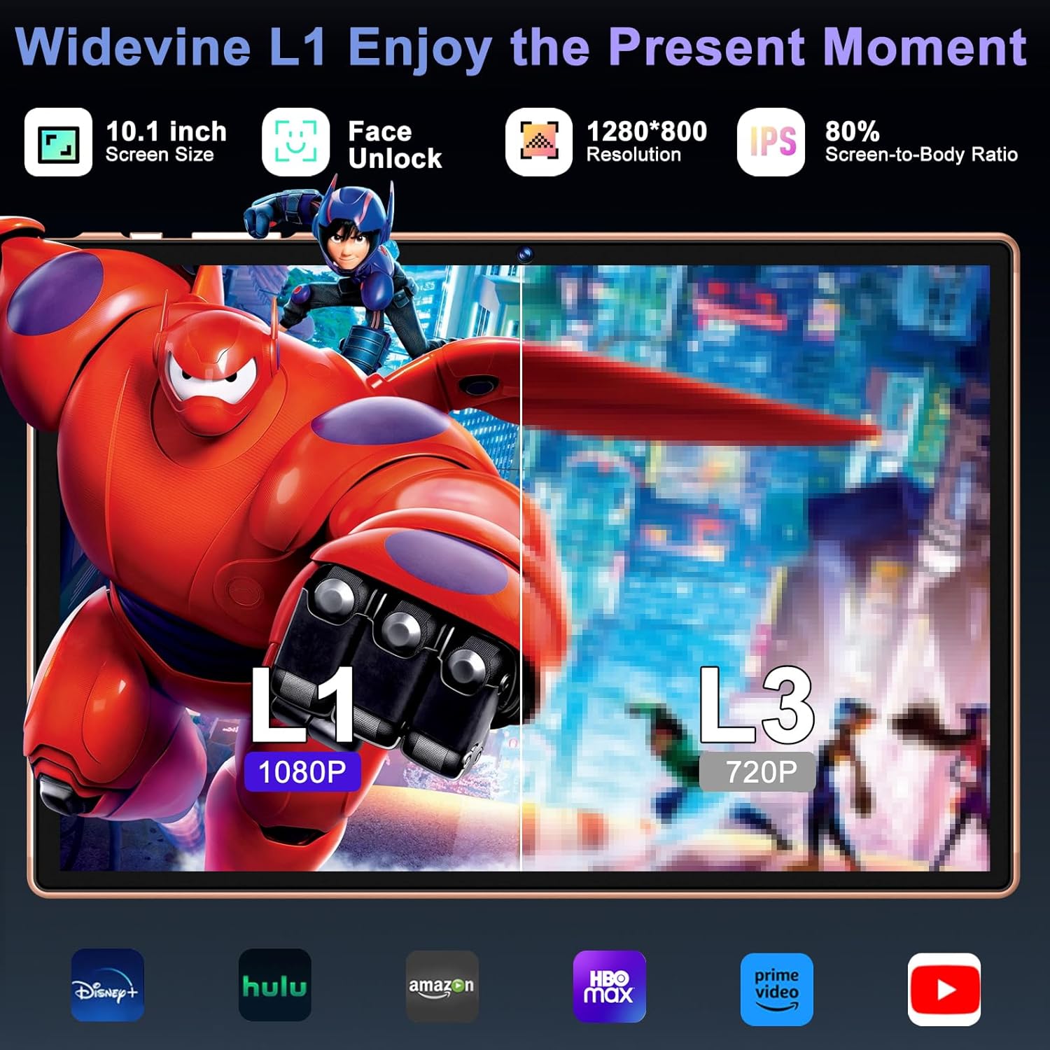 10 Inch Android Tablet, 5G WiFi Octa-Core 2.0GHz, 22GB RAM+128GB ROM(TF 2TB), 8000mAh, 8MP+5MP, BT5.0/GMS/Widevine L1/GPS/Tablet with Keyboard and Mouse - Rose Gold