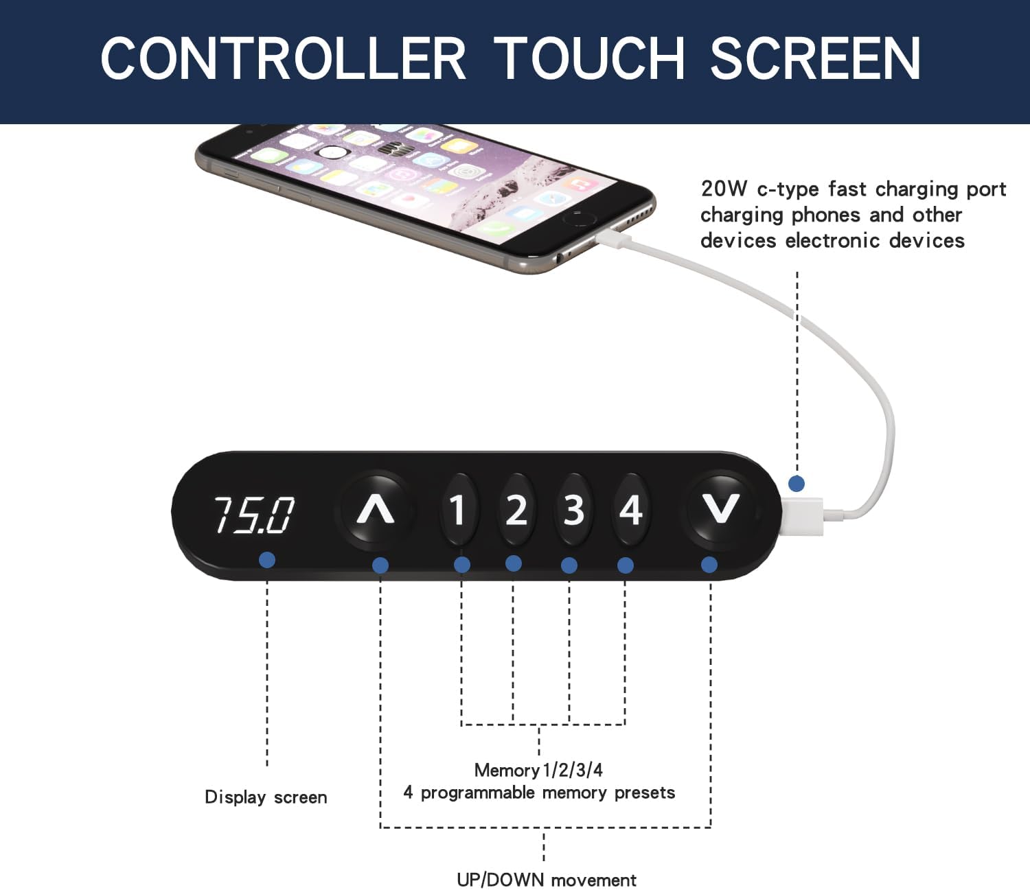 55 Inch Computer Desk with Power Outlets and USB Ports, Large Office Desk for Home Office, Modern Writing Table with Sturdy Frame Oak+white 55 x 24''