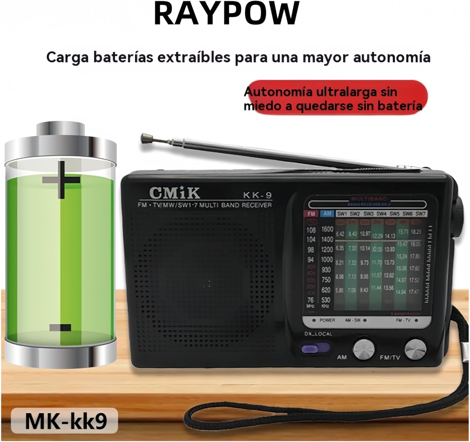 9 Band Portable Transistor Radio FM/AM/SW1~SW7 Battery Powered Portable Bag Loud Speaker Indoor Outdoor