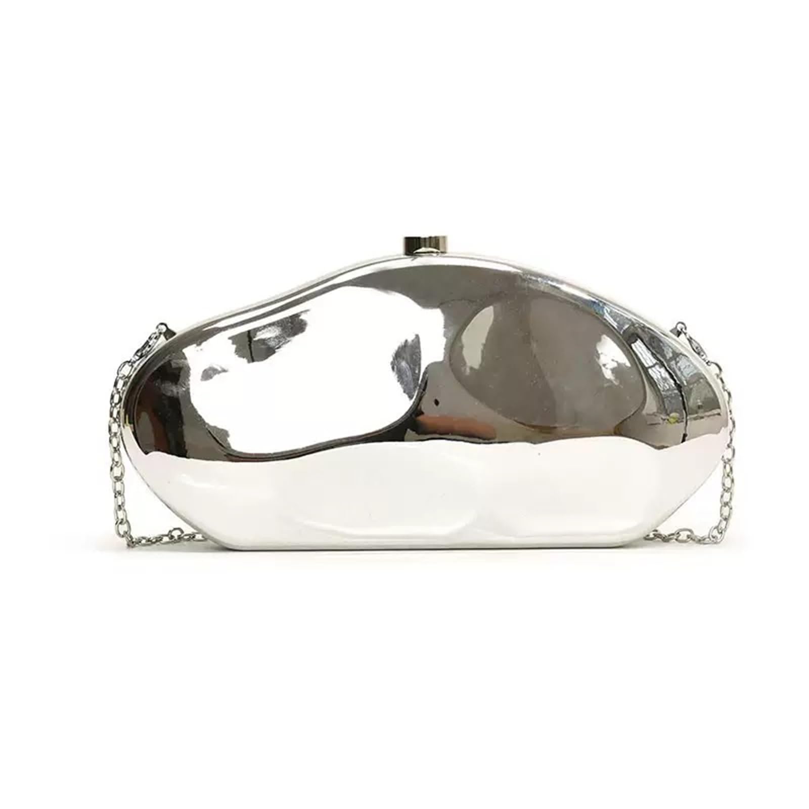 Acrylic Clutch Purses for Women Formal Evening Bag Irregular Shell Handbag for wedding party Silver