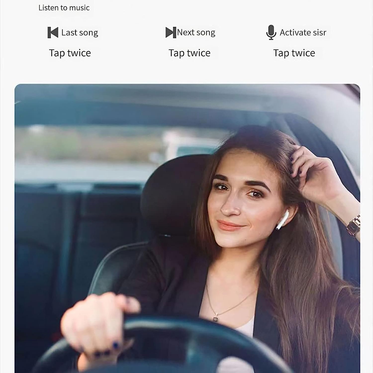 Airpots Bluetooth Headphones, Bluetooth 5.3 Earphones, In Ear Wireless Earphone with HD HiFi Stereo Microphones and Touch Control, IPX7 Waterproof Air Buds Pods for IOS/Android/Samsung/Huawei