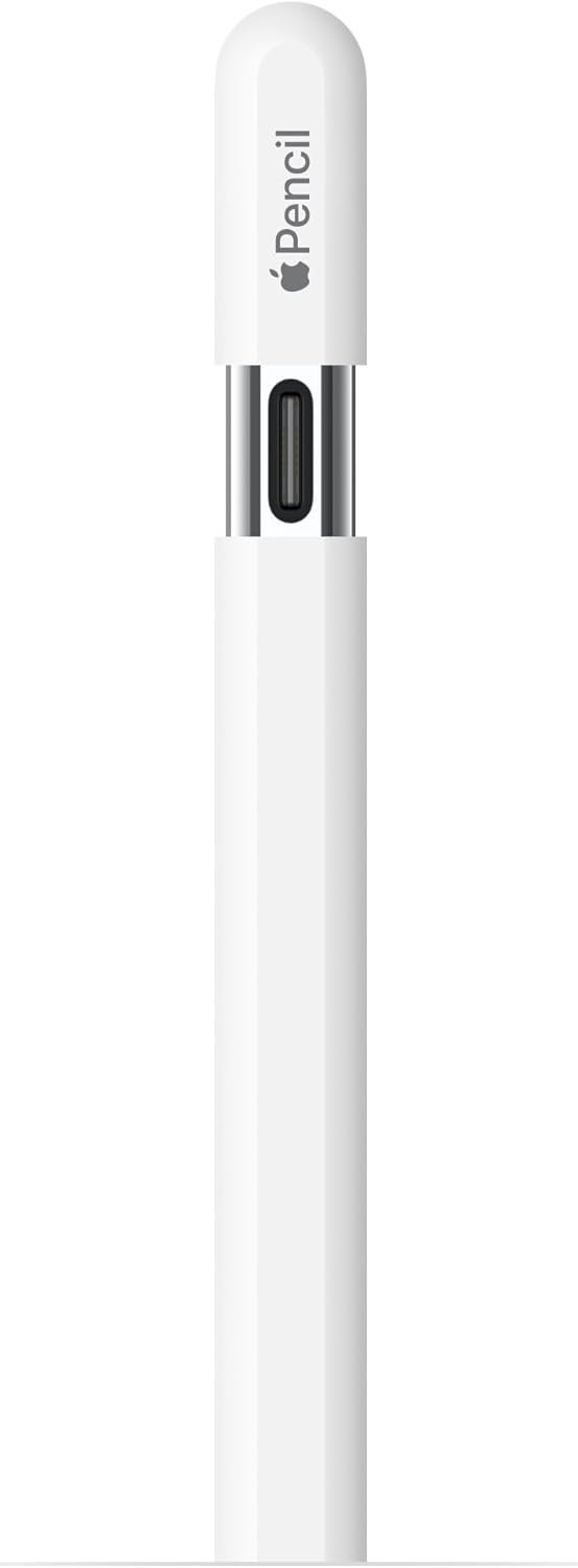 Apple Pencil (USB-C): Pixel-accurate, tilt-sensitive, industry-lowest latency for note-taking, drawing, and signing documents