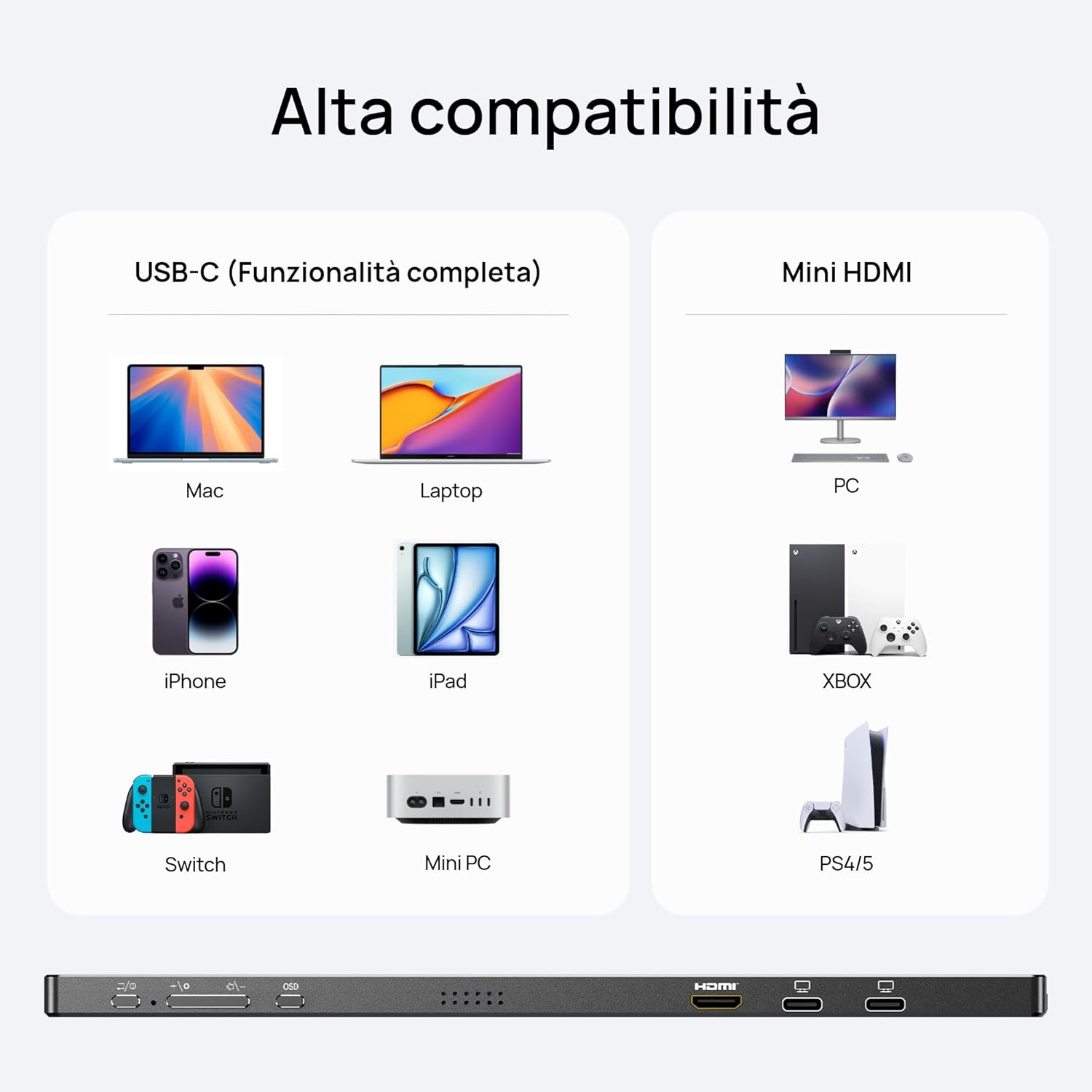 ARZOPA Portable Monitor 16.1" IPS 100% sRGB | FHD 1080P Screen | HDR10 | Ultra Thin 9.3mm | Built-in Speakers | Plug & Play for Laptop, PC, Mac, Console - Z1C