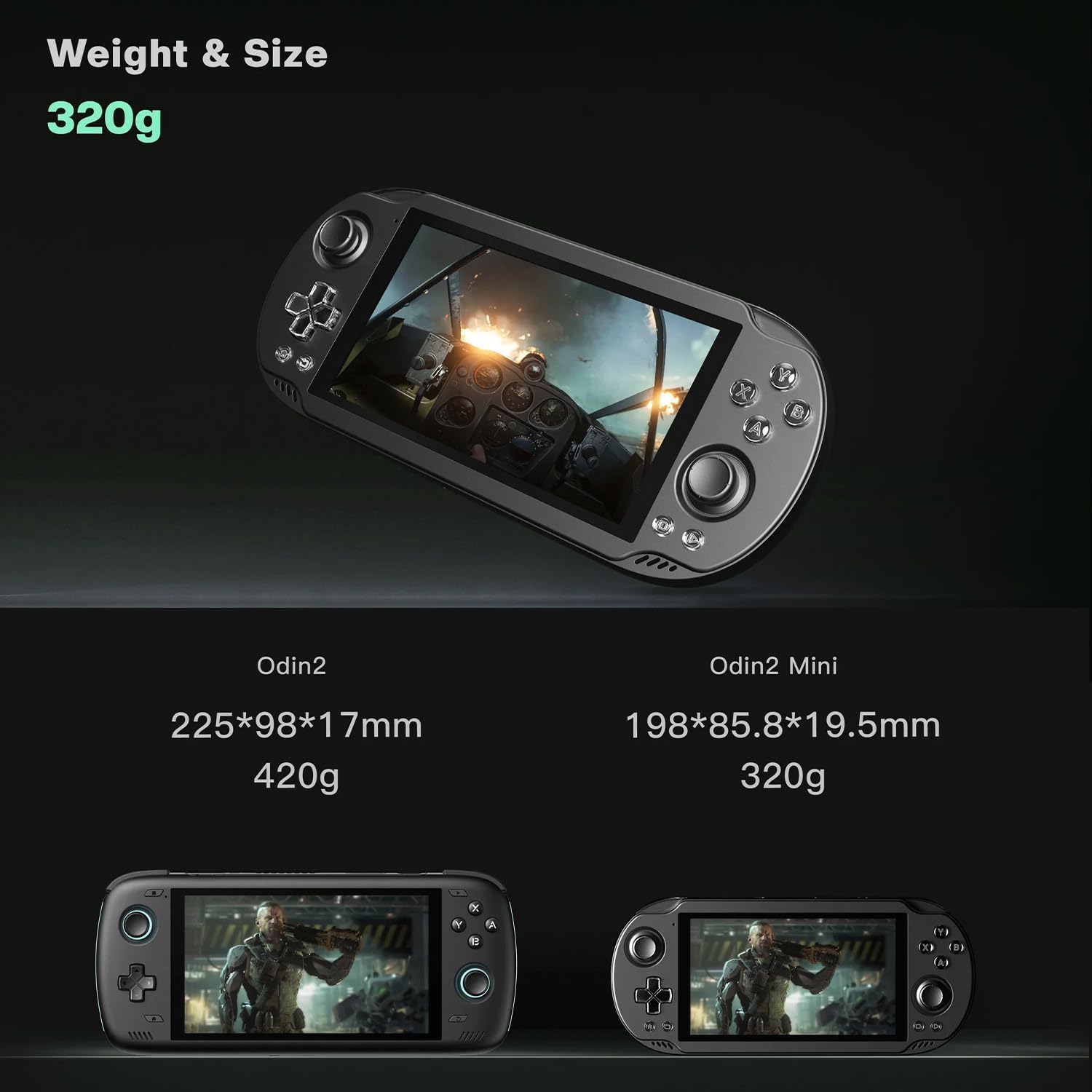 AYN Odin 2 Mini Android Gaming Handheld with Snapdragon 8 Gen 2 CPU, Adreno 740 GPU, 8GB RAM, 128GB UFS 4.0 Storage, 5” Mini LED 1080p 60Hz, Wi-Fi 7, BT 5.3, Android 13 Odin 2 Mini Base - 8GB / 128GB Black