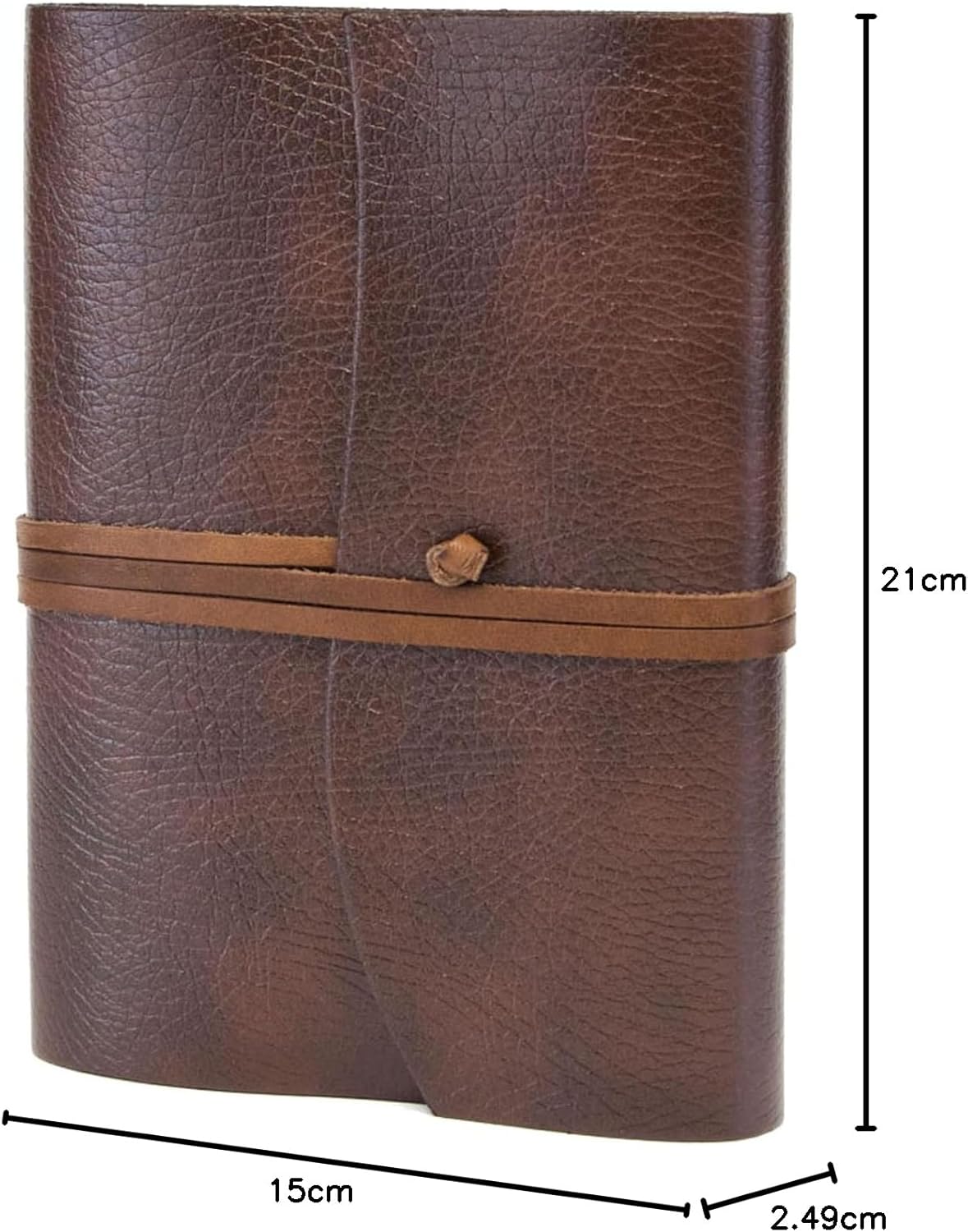 Belcraft Tivoli Recycled Leather Diary/Notebook with Interchangeable Pad, Handmade by Tuscan Artisans, Includes Gift Box, A5 (15x21 cm) Brown (Brown)