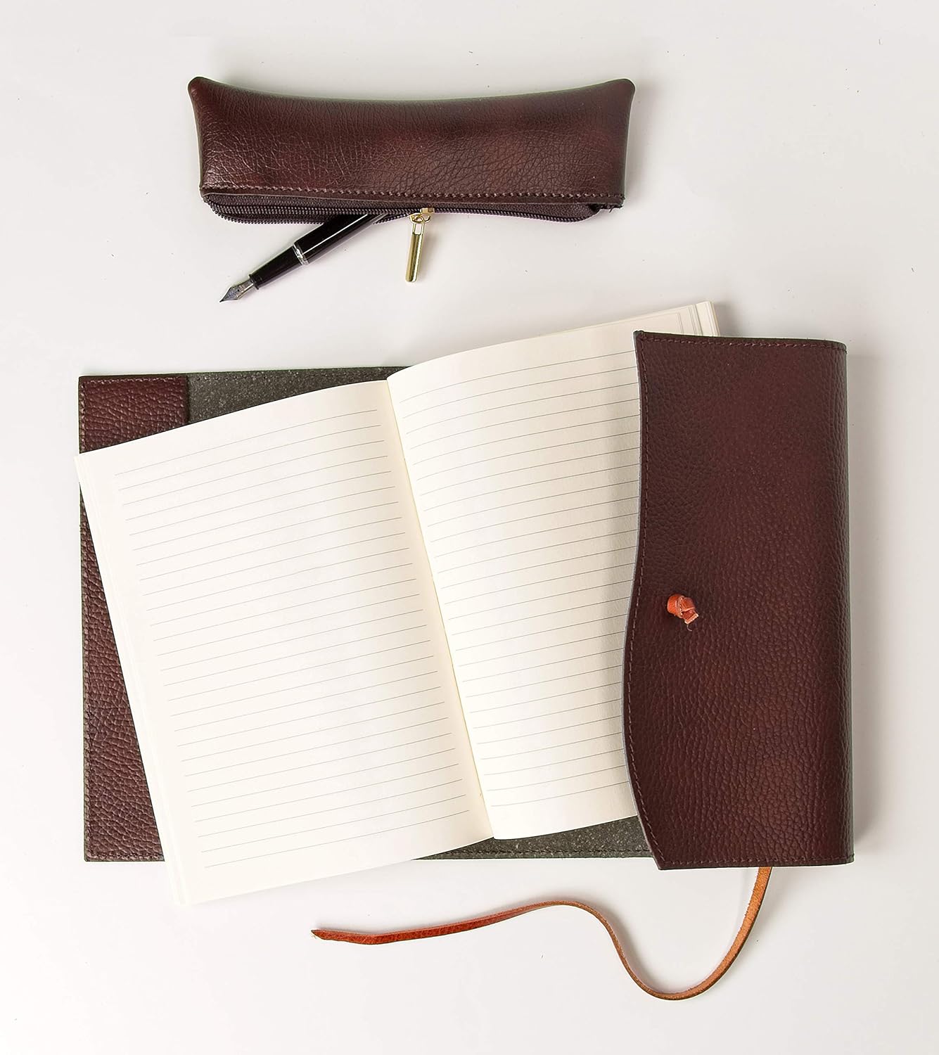 Belcraft Tivoli Recycled Leather Diary/Notebook with Interchangeable Pad, Handmade by Tuscan Artisans, Includes Gift Box, A5 (15x21 cm) Brown (Brown)