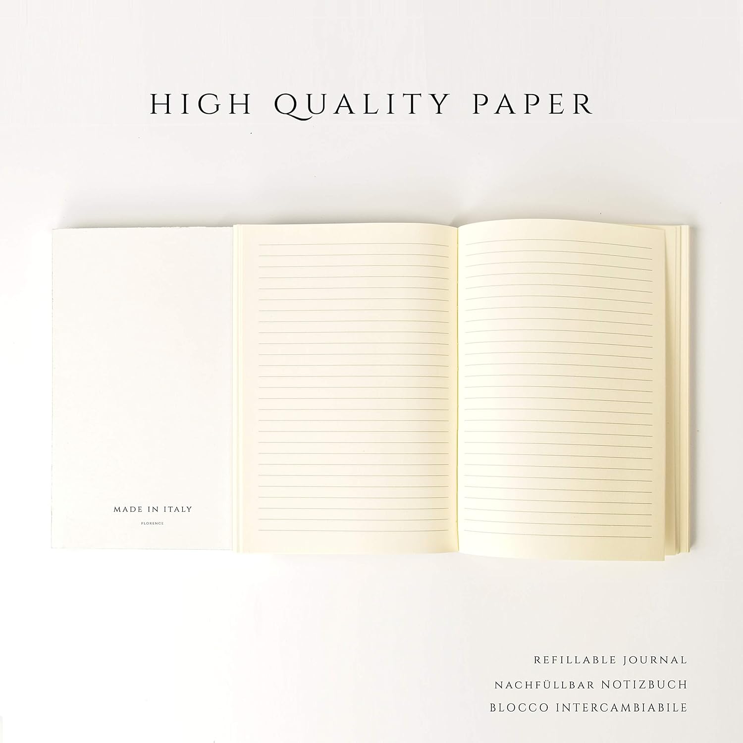 Belcraft Tivoli Recycled Leather Diary/Notebook with Interchangeable Pad, Handmade by Tuscan Artisans, Includes Gift Box, A5 (15x21 cm) Brown (Brown)