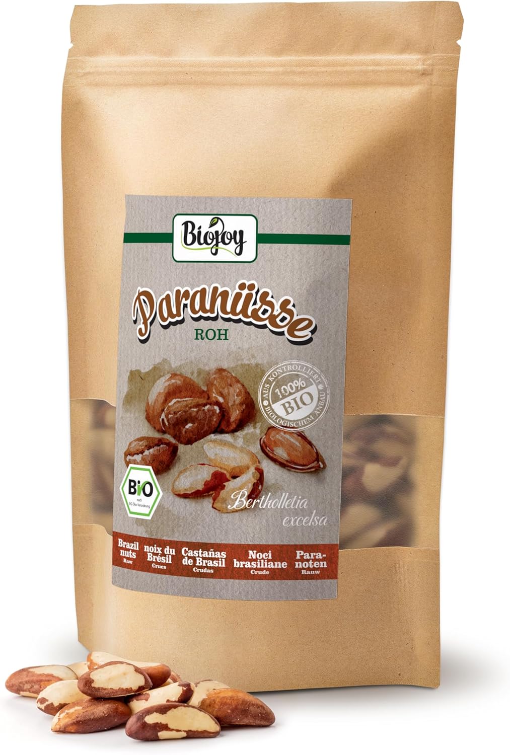 Biojoy Organic Shelled Brazil Nuts (500 g), raw, unsalted and natural Brazil nuts 500 g