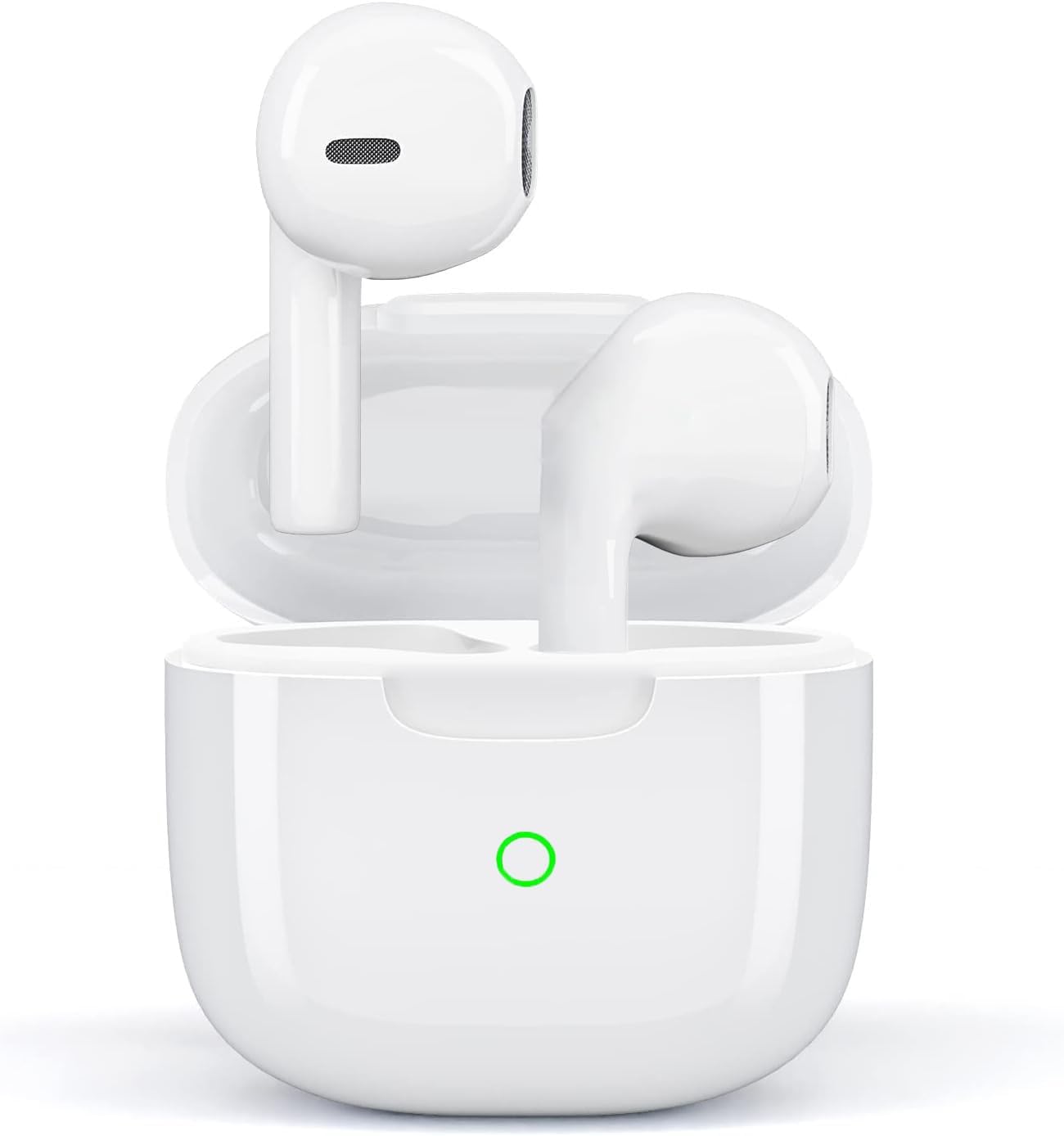 Bluetooth Headphones, Wireless Bluetooth 5.3 Earphones, 50 Hours Immersive HiFi Stereo, In Ear Headphones with HD Noise Canceling Mic, IP7 Touch Controls Wireless Headphones for iPhone Galaxy Android white-II9