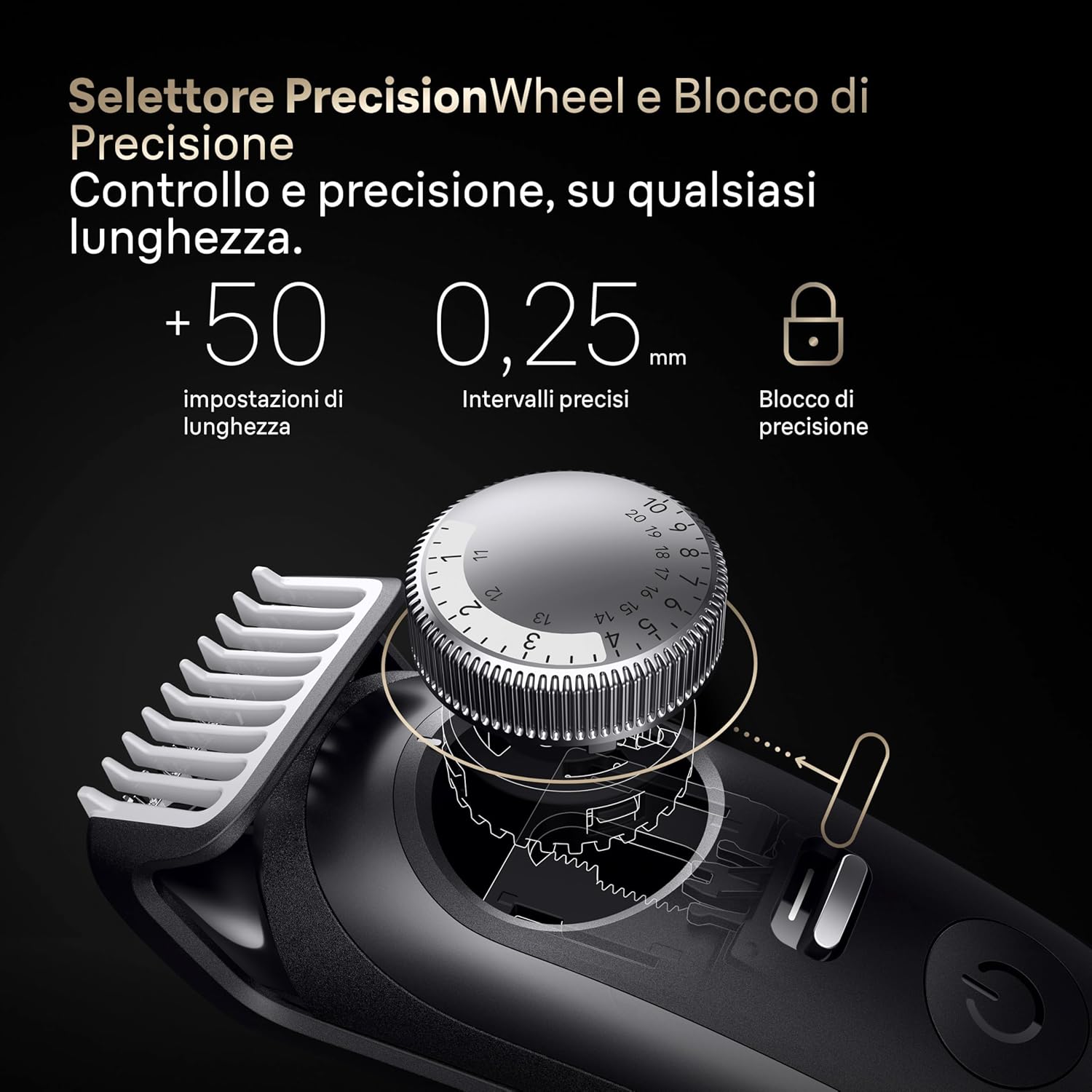 Braun Men's Beard Trimmer Series 9, +14 Barber Tools, Electric Beard Shaver, ProBlade Sharp Blade for Life, 180 Min, Precision Selector with 52 Lengths, Waterproof, BT9565, Titanium BT 9