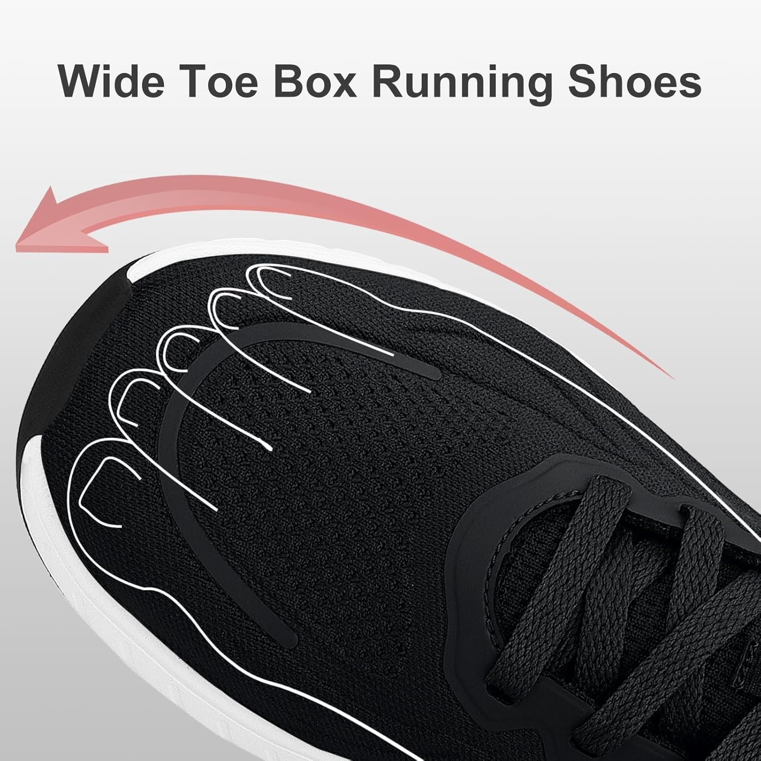 Breathable Running Shoes for Men Anti-Slip Mens Athletic Shoes Lightweight Mens Walking Sneakers for Gym Jogging Sports and Workout 8 Black White