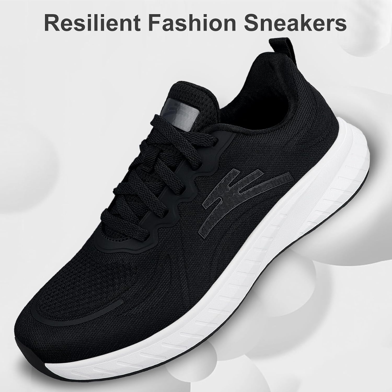 Breathable Running Shoes for Men Anti-Slip Mens Athletic Shoes Lightweight Mens Walking Sneakers for Gym Jogging Sports and Workout 8 Black White