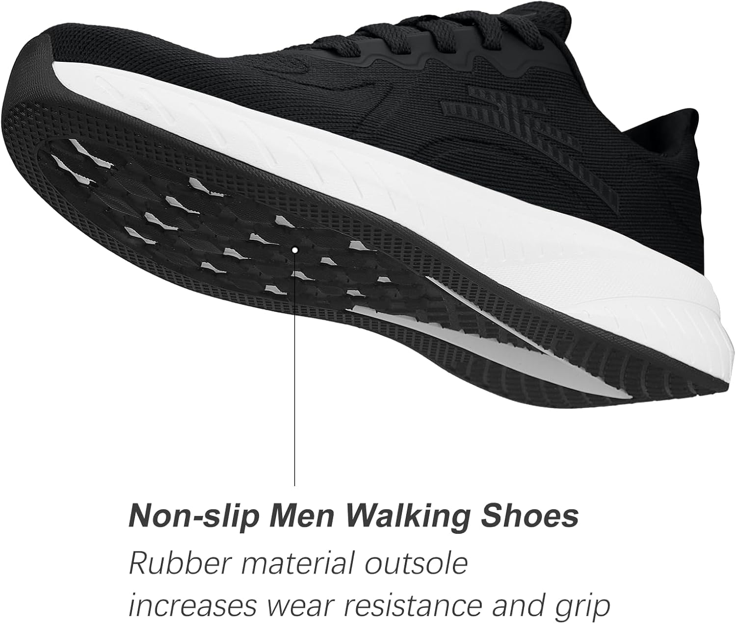 Breathable Running Shoes for Men Anti-Slip Mens Athletic Shoes Lightweight Mens Walking Sneakers for Gym Jogging Sports and Workout 8 Black White