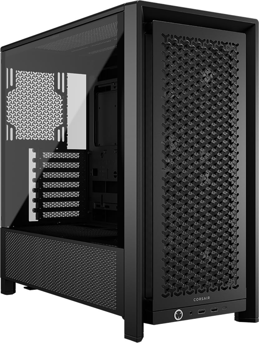 CORSAIR 4000D RS Frame Modular High Airflow Mid-Tower PC Case – 3X CORSAIR RS Fans – InfiniRail Fan Mounting System – Fits Multiple 360mm Radiators – Reverse Connector Motherboard Compatible – Black FRAME 4000D RS Black