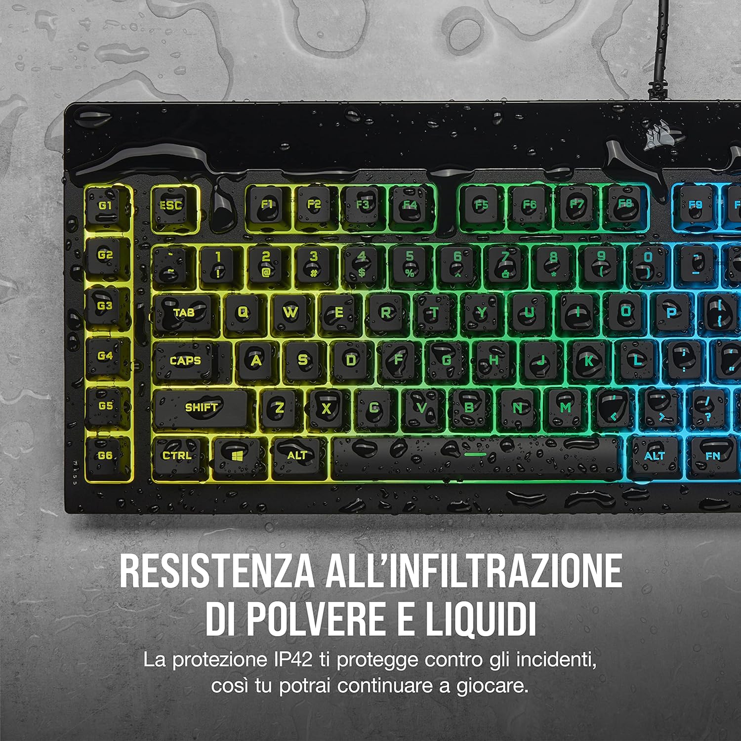 Corsair K55 RGB PRO Wired Membrane Gaming Keyboard, RGB Backlighting, 6 Macro Keys with Elgato Software Integration, Resistant to Dust and Liquid Infiltration, QWERTY, Black