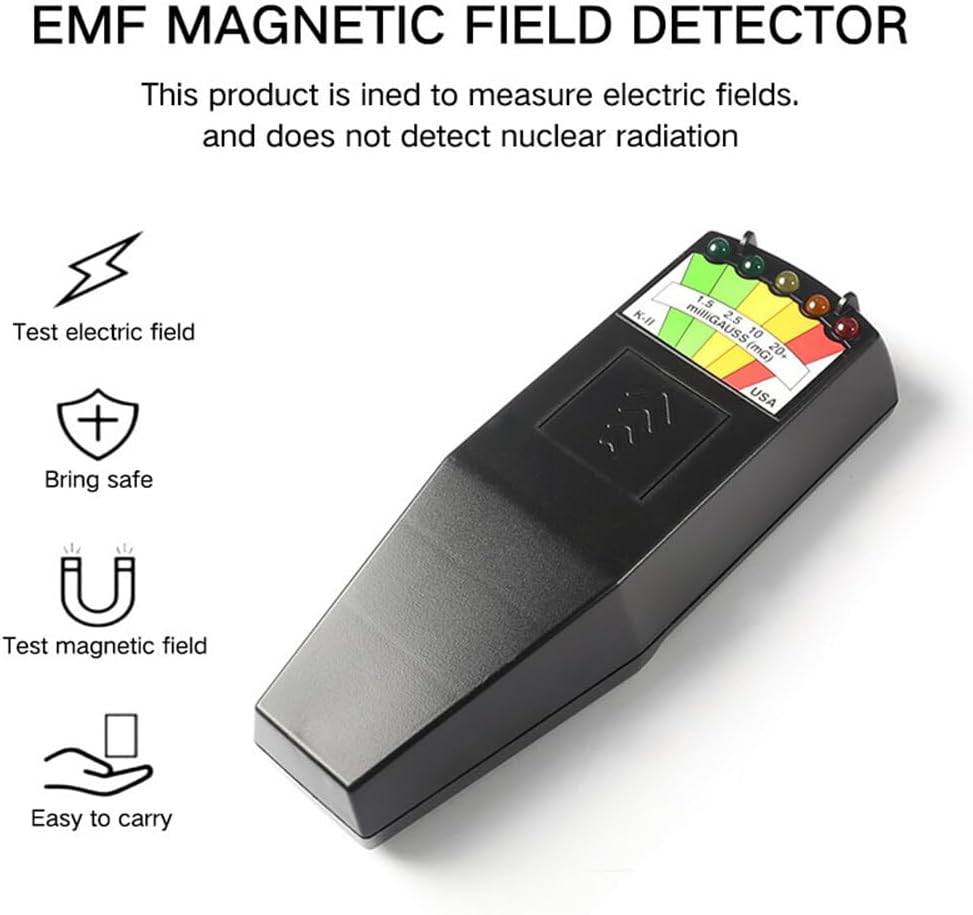 EMF Detector, Portable K2 Ghost Detector, 5 LED EMF Ghost Detector K2, K2 EMF Detector, for Office, Home, Ghost Hunting, Black