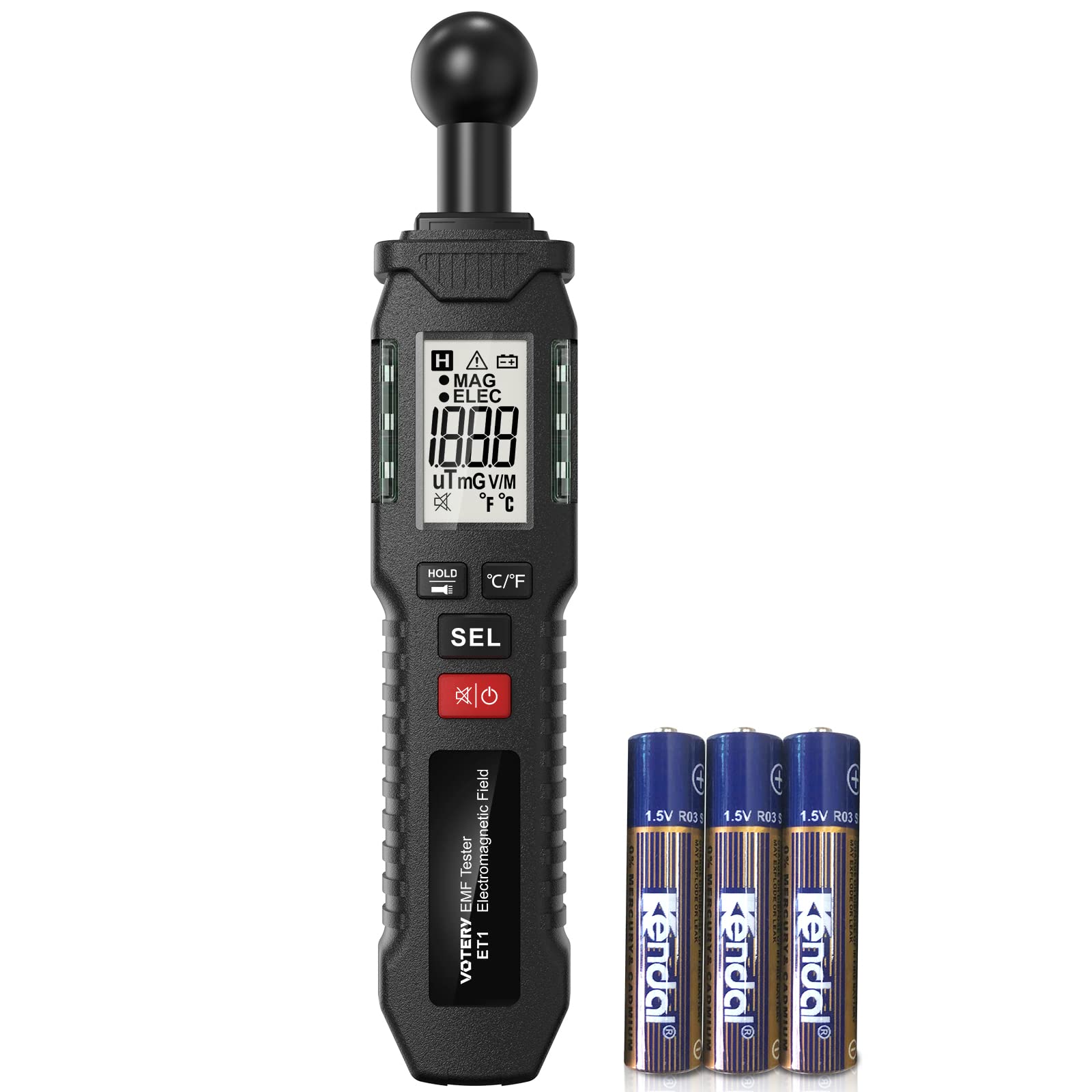 EMF Meter, Portable Digital EMF Meter, LCD Panel with Buzzer and Indicator Light, Suitable for Electromagnetic Field Inspection at Home, Office, Outdoor, Computer Room, etc.