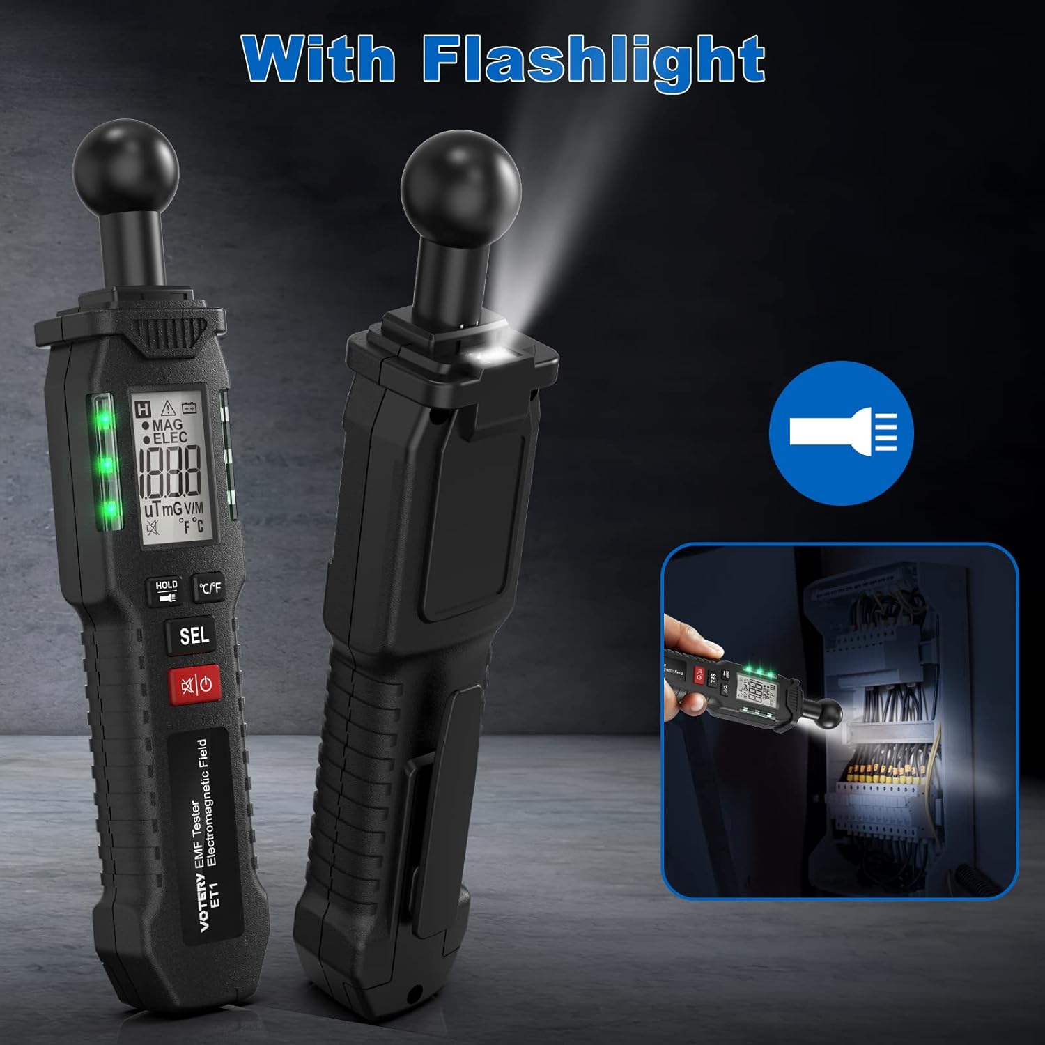 EMF Meter, Portable Digital EMF Meter, LCD Panel with Buzzer and Indicator Light, Suitable for Electromagnetic Field Inspection at Home, Office, Outdoor, Computer Room, etc.