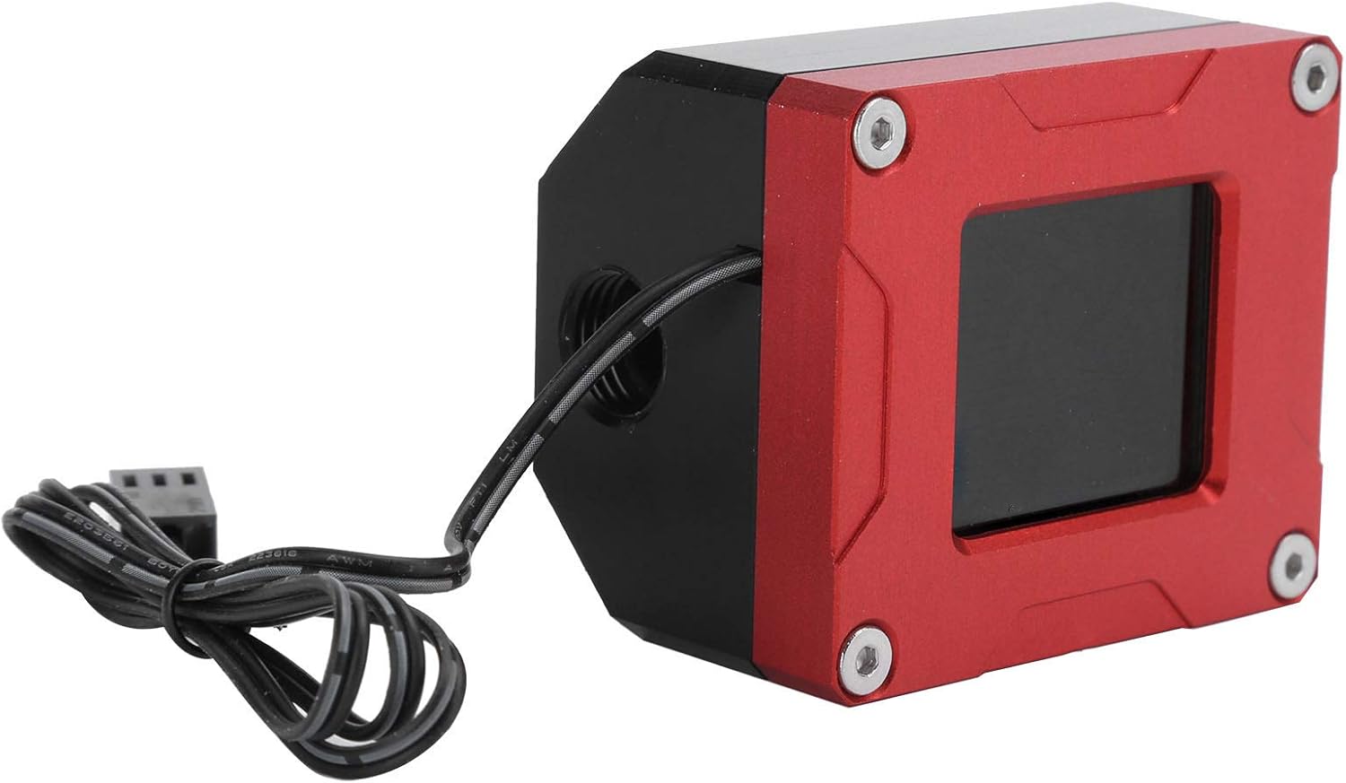 Fasient1 PC Water Cooling Thermometer, Digital Flow Meter Indicator Computer Water Cooling Thermometer, G1/4 Inch, Small 3 Pin Suitable for Kit