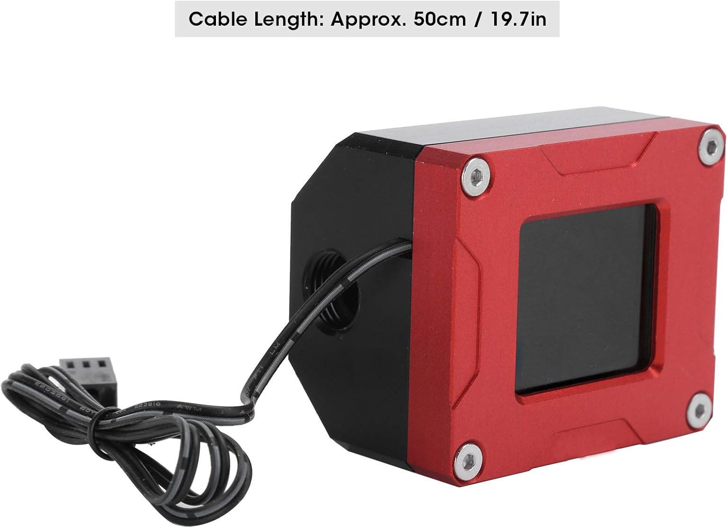 Fasient1 PC Water Cooling Thermometer, Digital Flow Meter Indicator Computer Water Cooling Thermometer, G1/4 Inch, Small 3 Pin Suitable for Kit