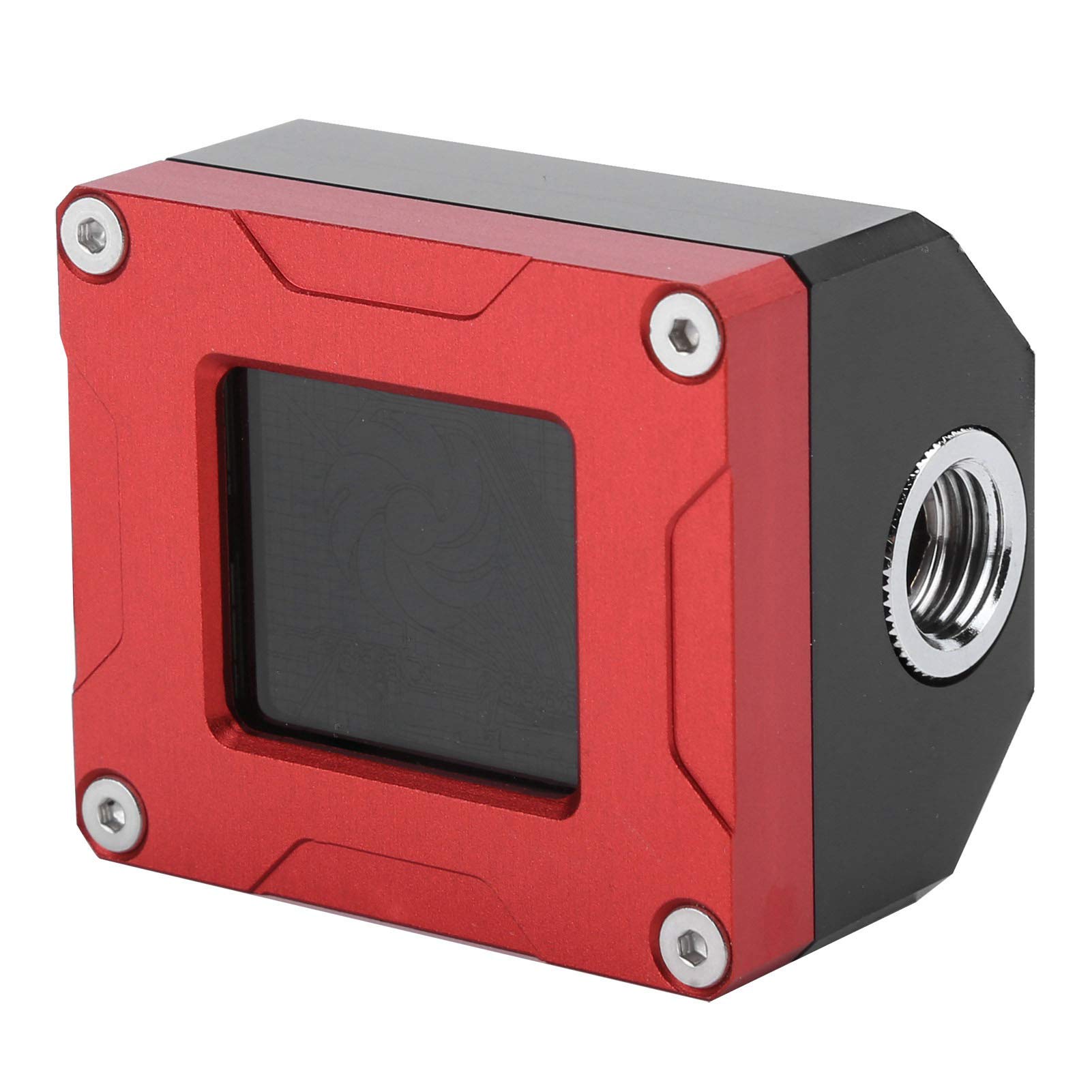 Fasient1 PC Water Cooling Thermometer, Digital Flow Meter Indicator Computer Water Cooling Thermometer, G1/4 Inch, Small 3 Pin Suitable for Kit