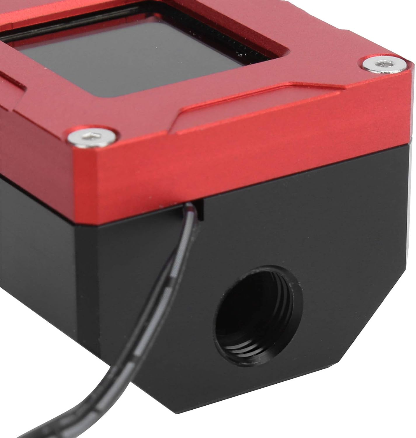 Fasient1 PC Water Cooling Thermometer, Digital Flow Meter Indicator Computer Water Cooling Thermometer, G1/4 Inch, Small 3 Pin Suitable for Kit